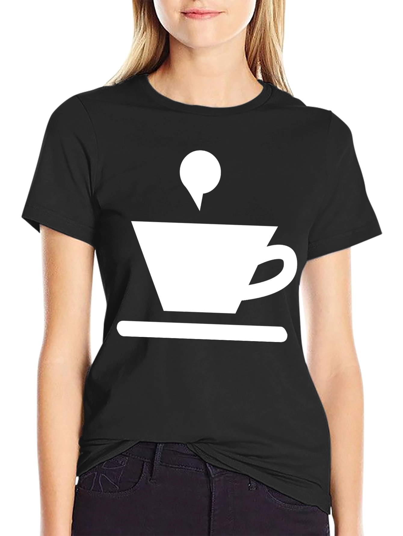 Coffee Cup Graphic Tee - Casual Black T-Shirt