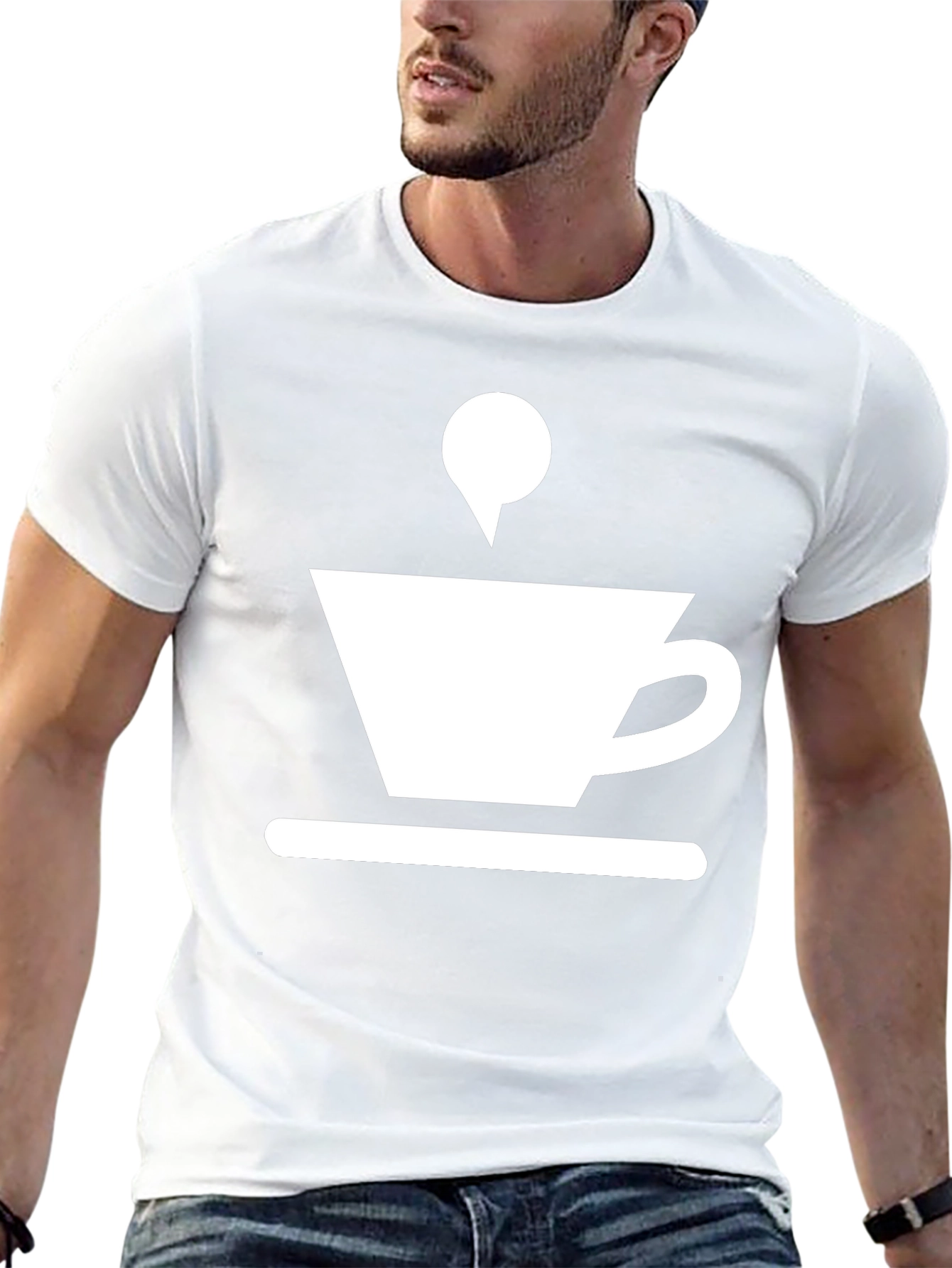 Coffee Cup Graphic Tee - Casual Black T-Shirt