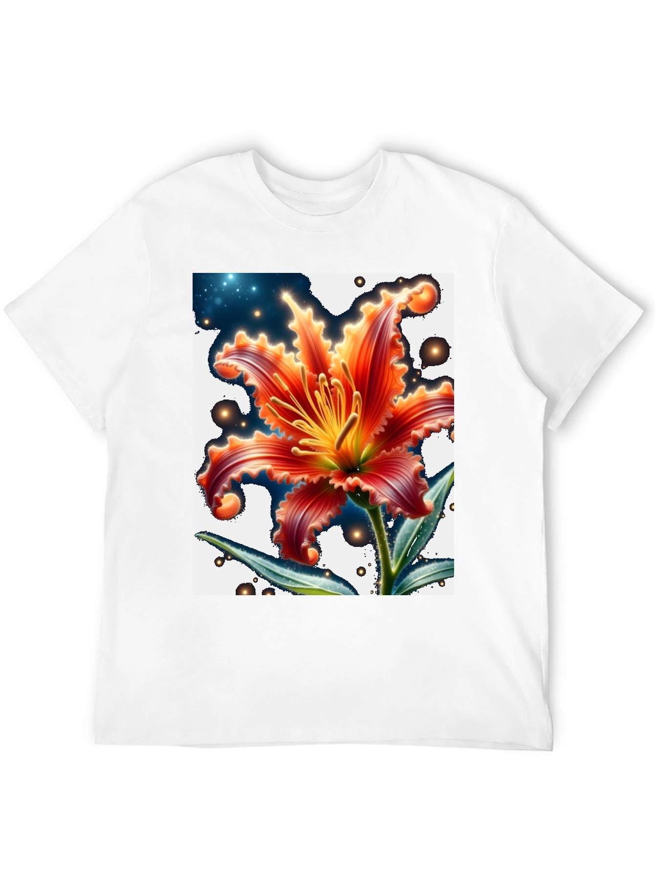 Floral Graphic T-Shirt - Black Cotton Blend