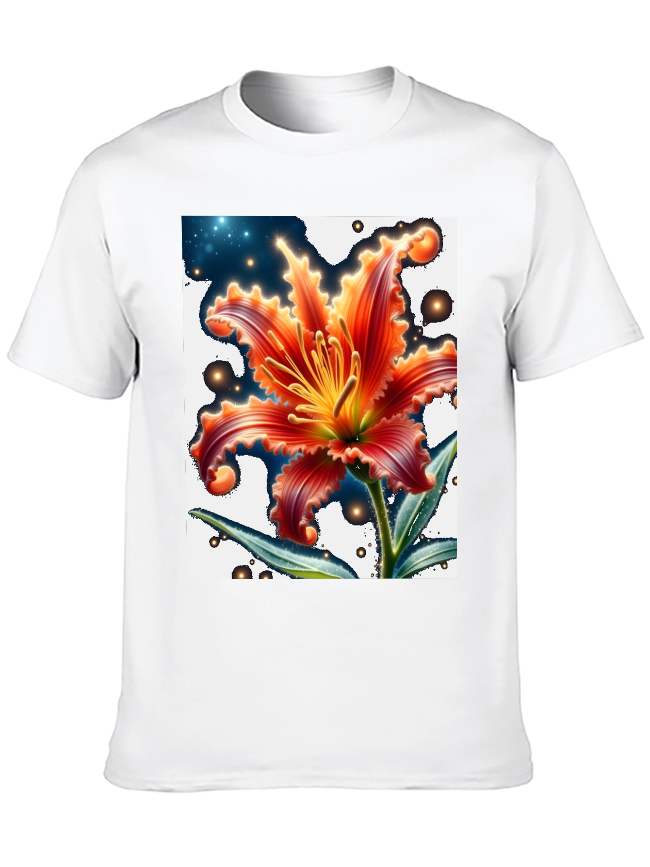 Floral Graphic T-Shirt - Black Cotton Blend