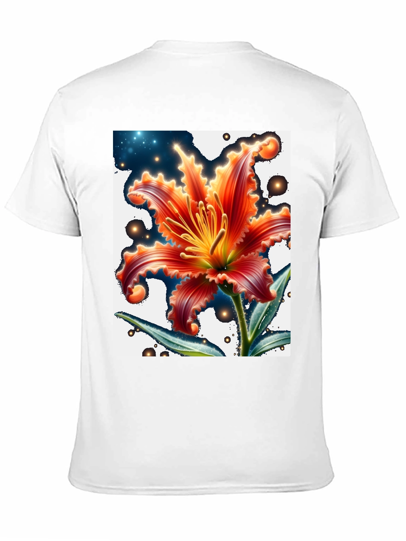 Floral Graphic T-Shirt - Black Cotton Blend