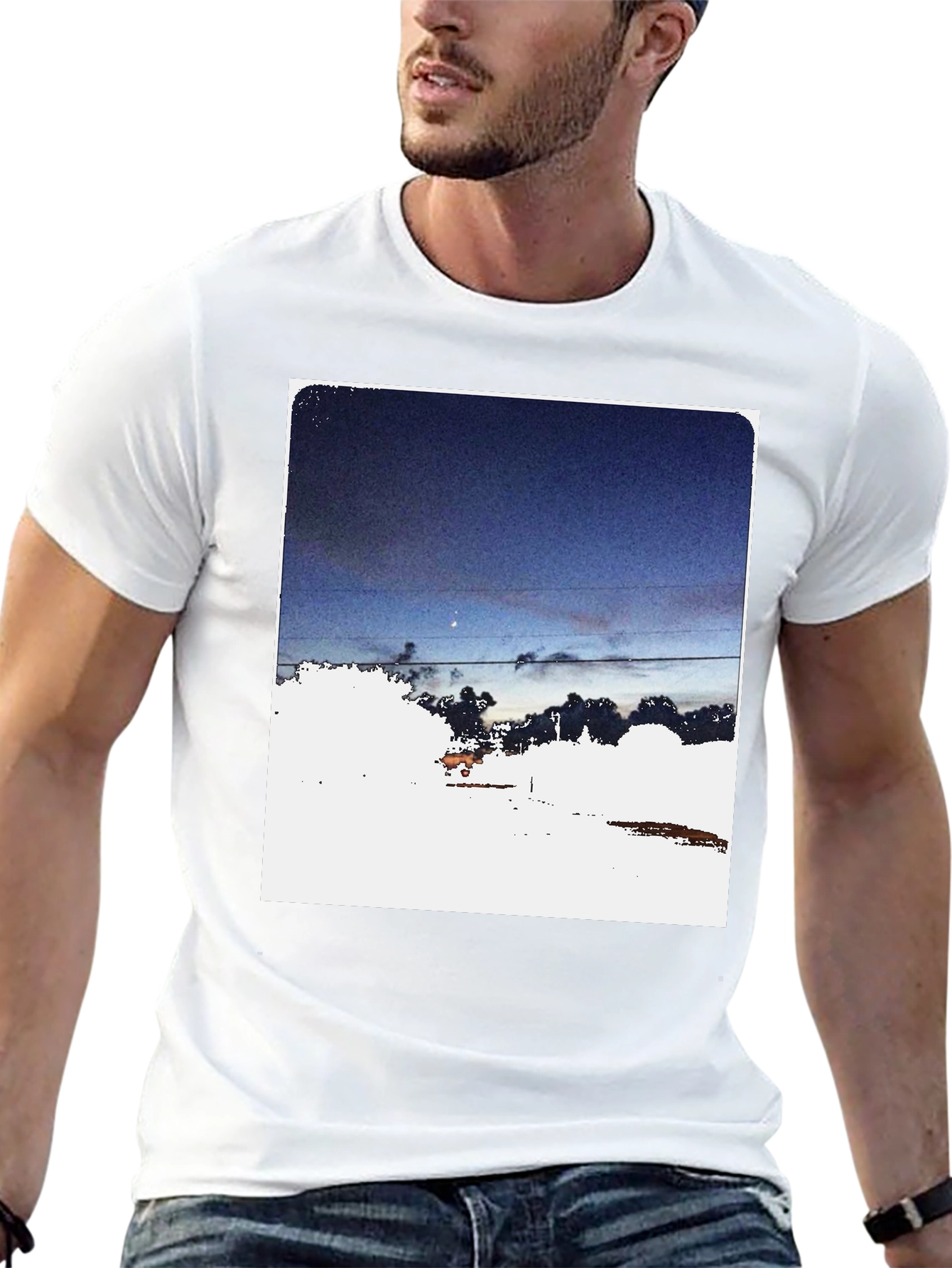 Night Sky Graphic Tee - Dark Aesthetic T-Shirt