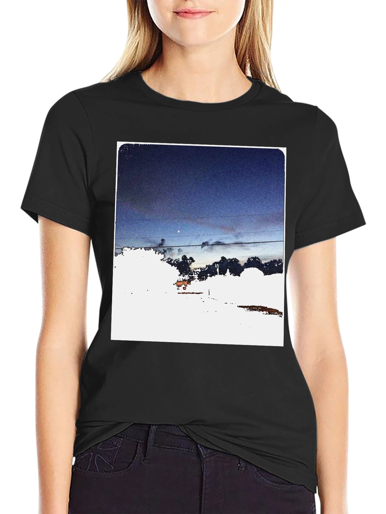 Night Sky Graphic Tee - Dark Aesthetic T-Shirt