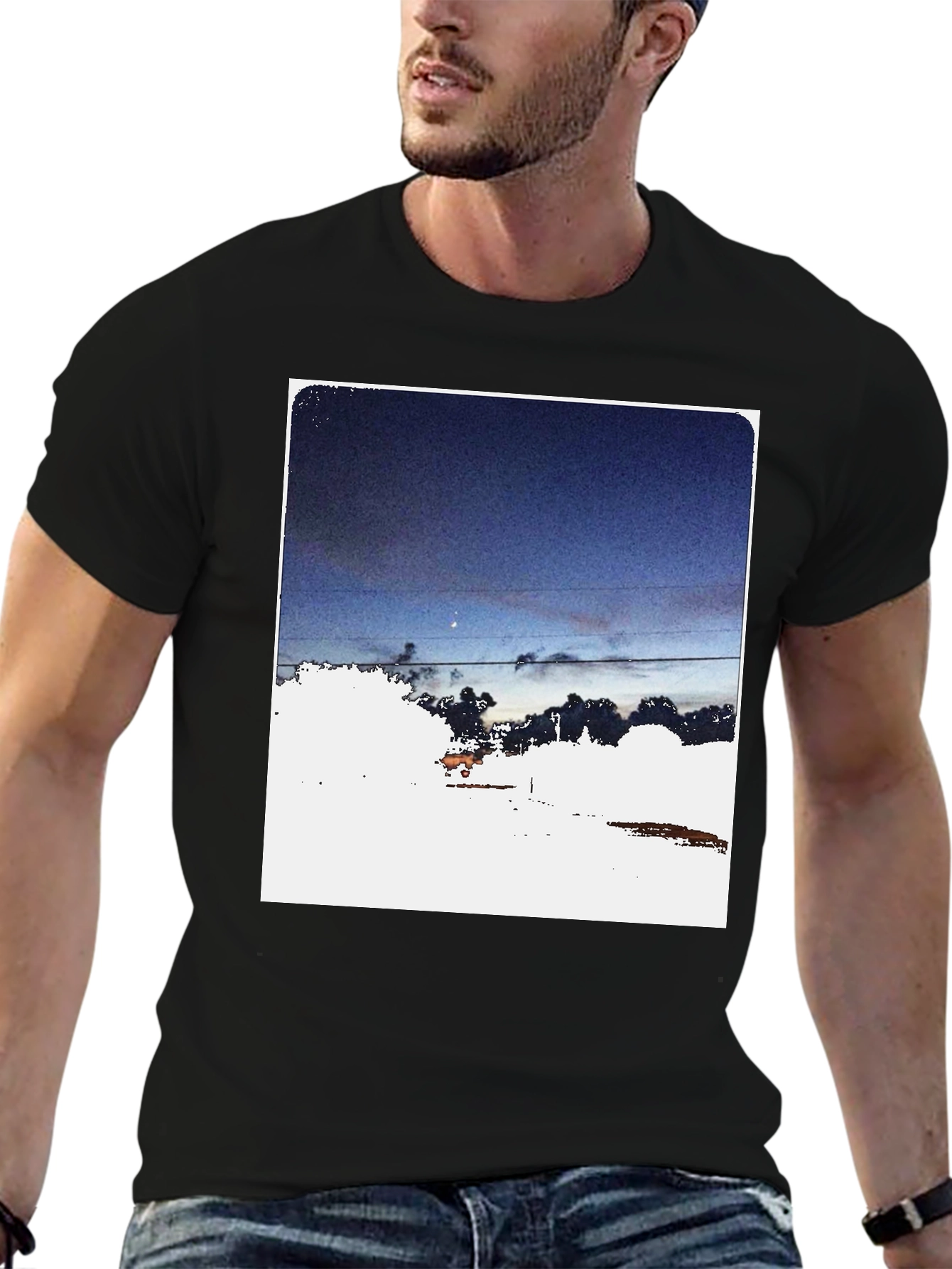 Night Sky Graphic Tee - Dark Aesthetic T-Shirt