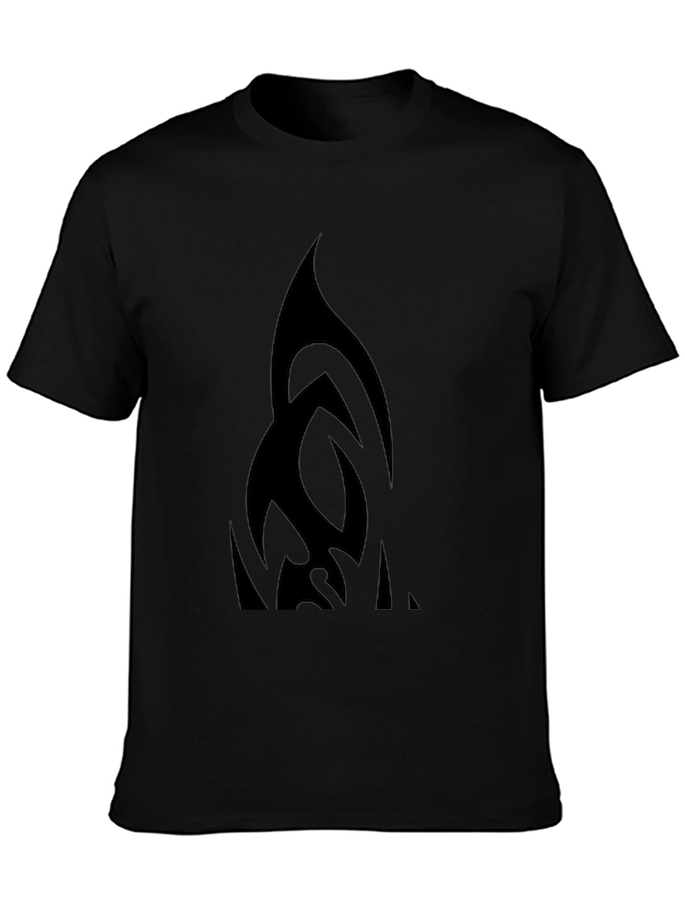 Black Tribal Design Graphic Tee - Cool Casual Wear