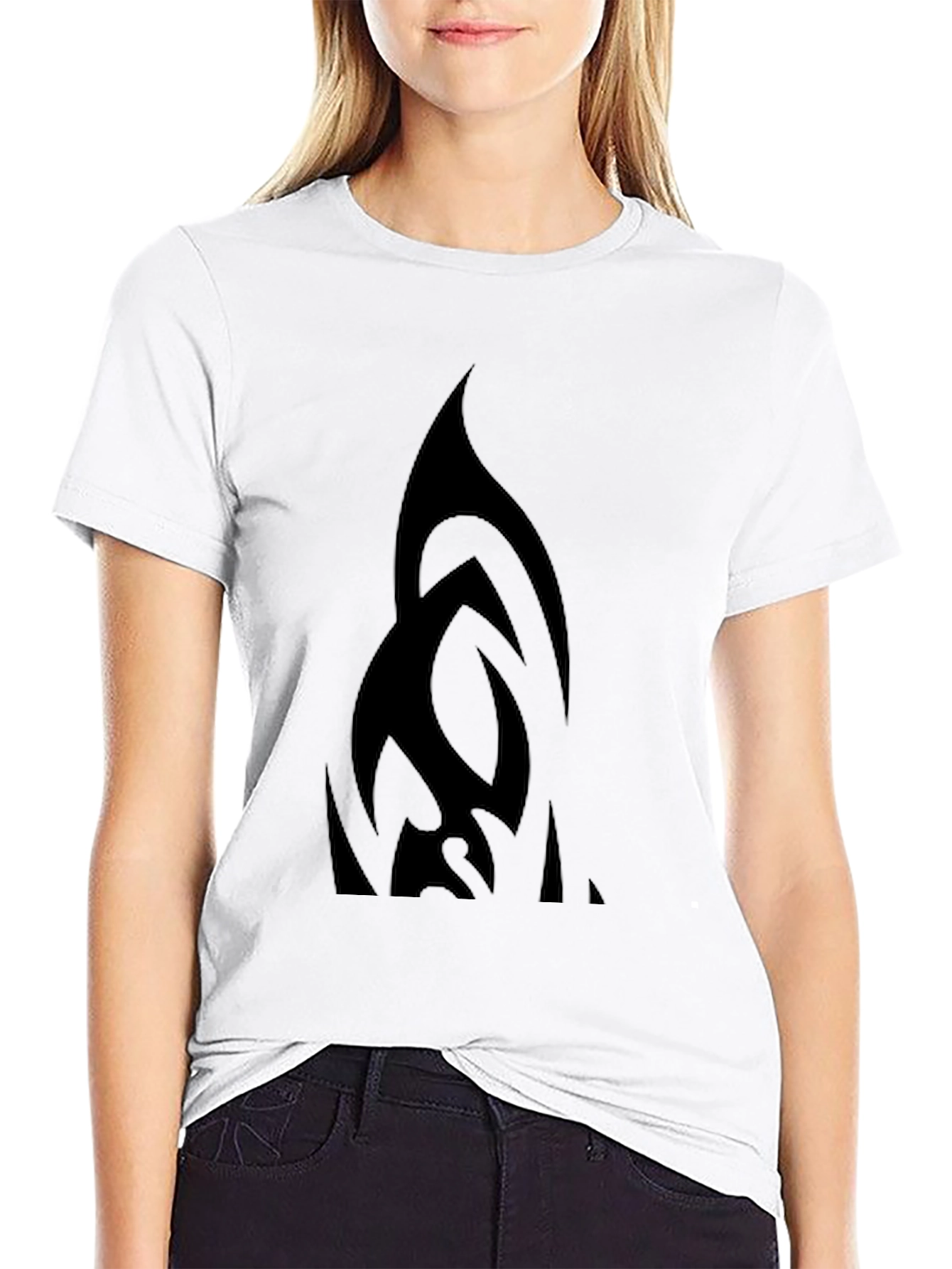 Black Tribal Design Graphic Tee - Cool Casual Wear