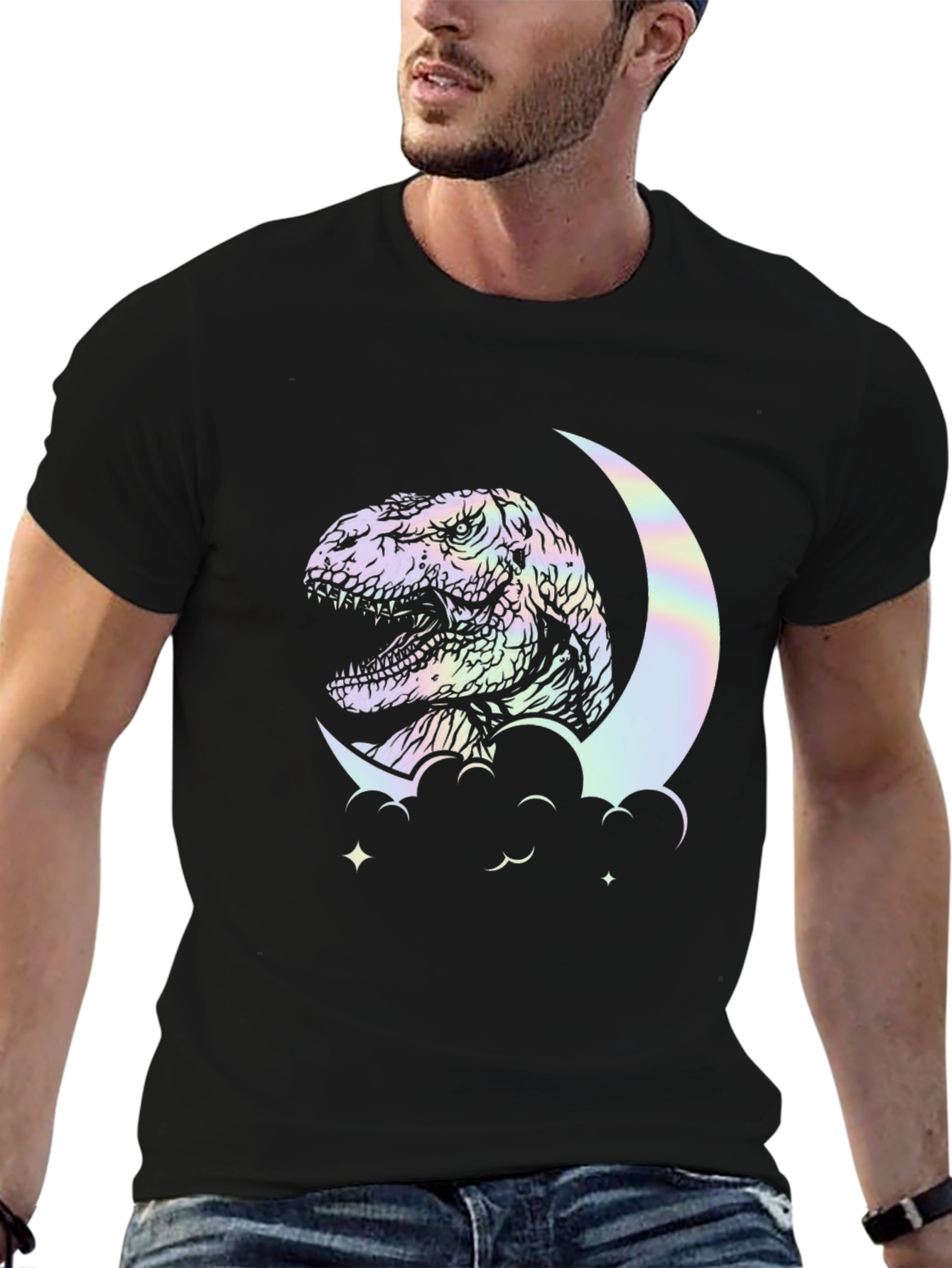 Dino Moon T-Shirt - Unique Graphic Tee