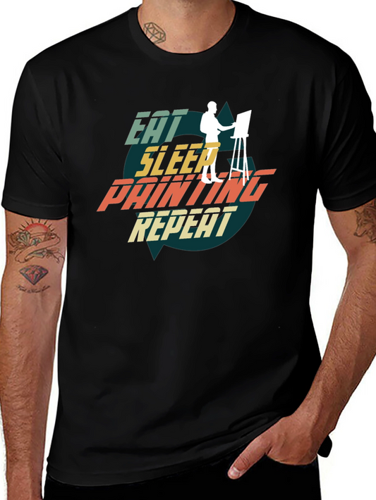 Eat Sleep Painting Repeat Graphic Tee