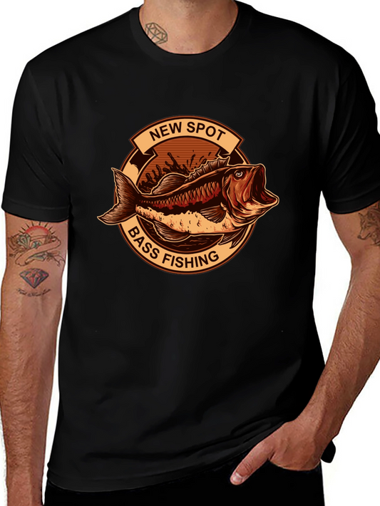 New Spot Bass Fishing Graphic T-Shirt