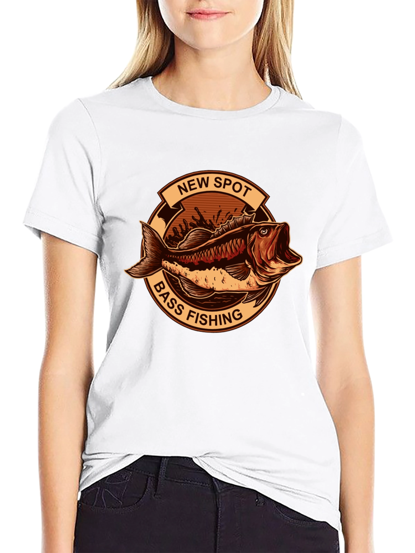 New Spot Bass Fishing Graphic T-Shirt