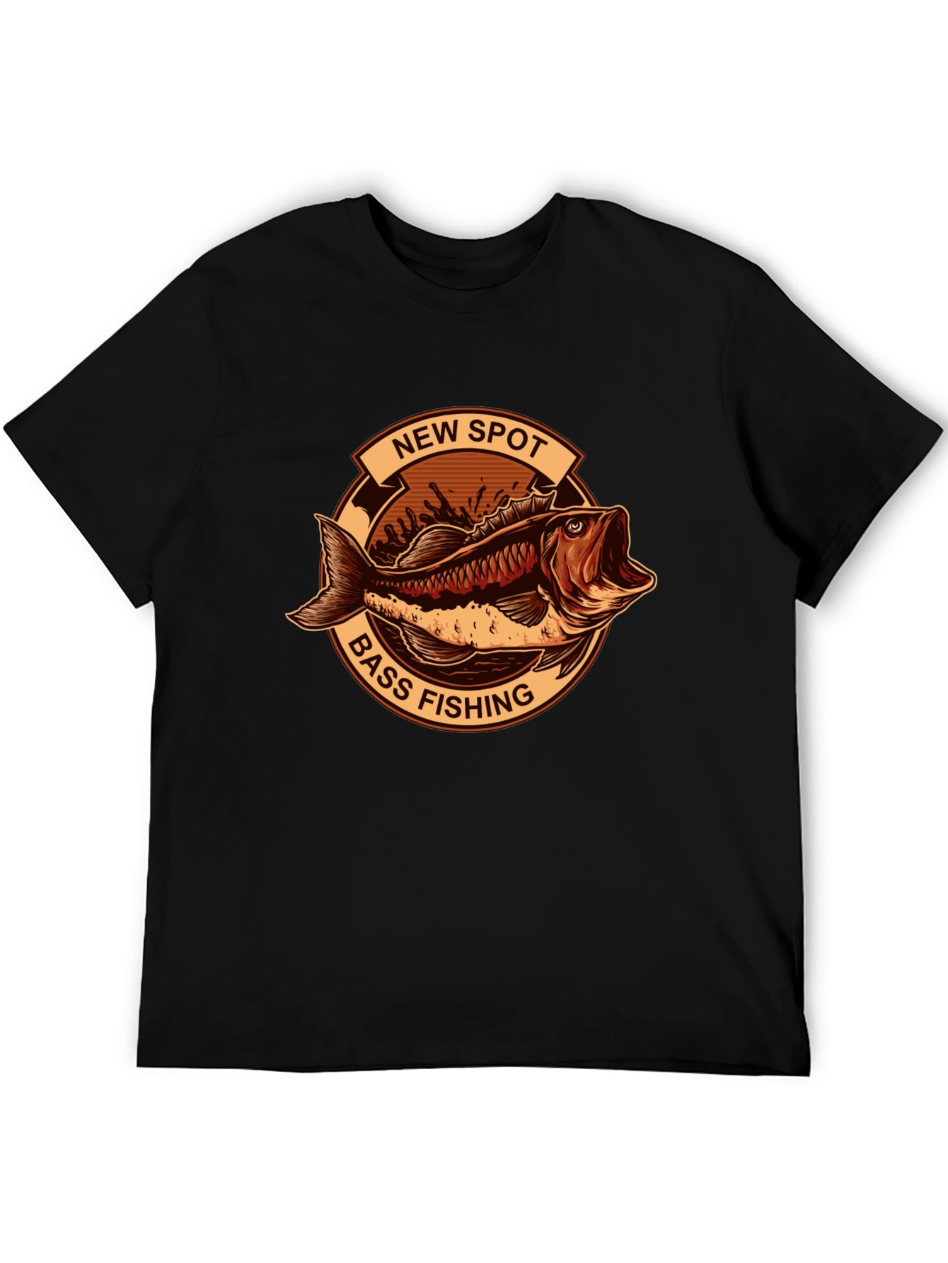 New Spot Bass Fishing Graphic T-Shirt