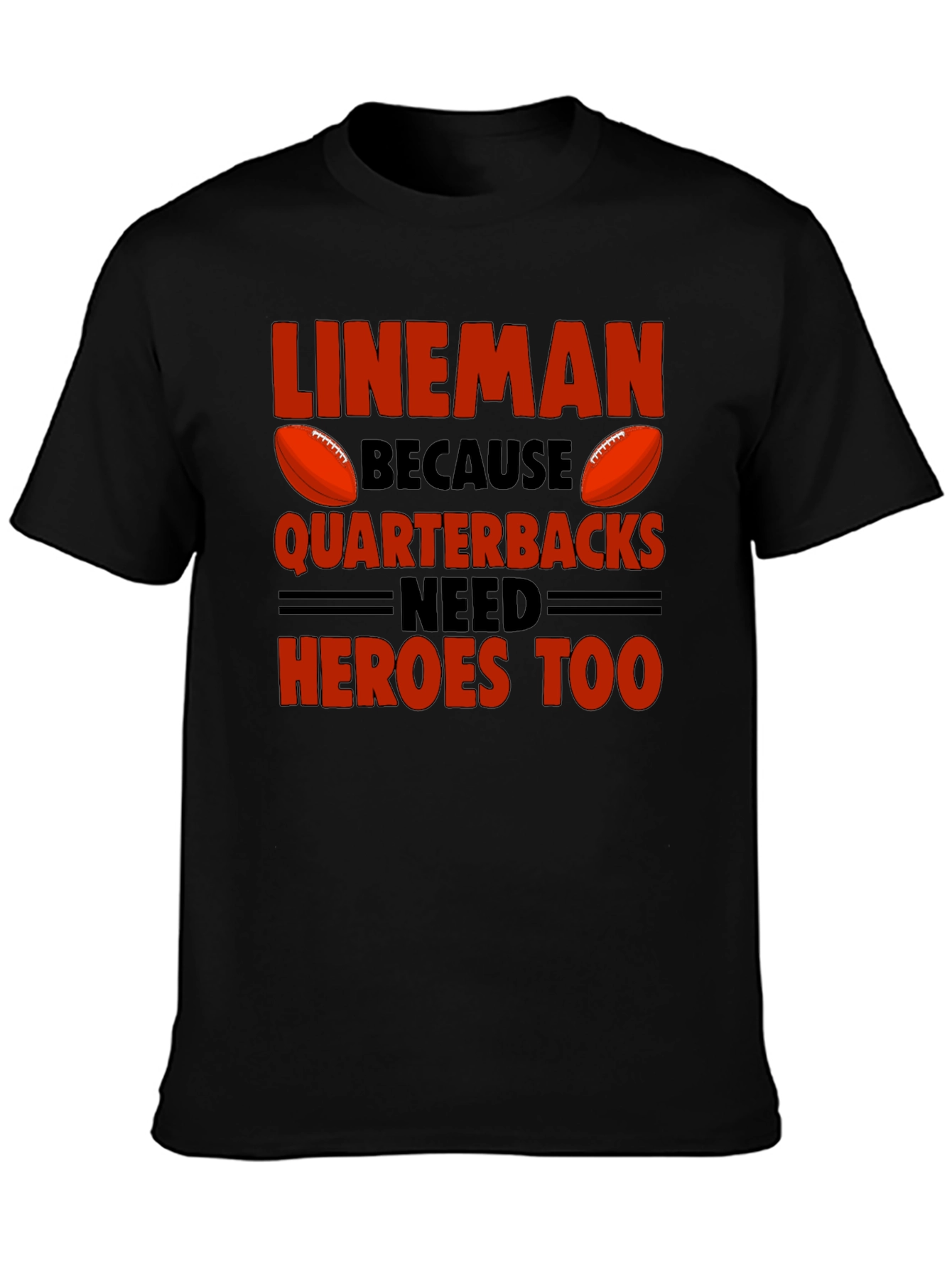 Lineman Quarterback Heroes Graphic Tee