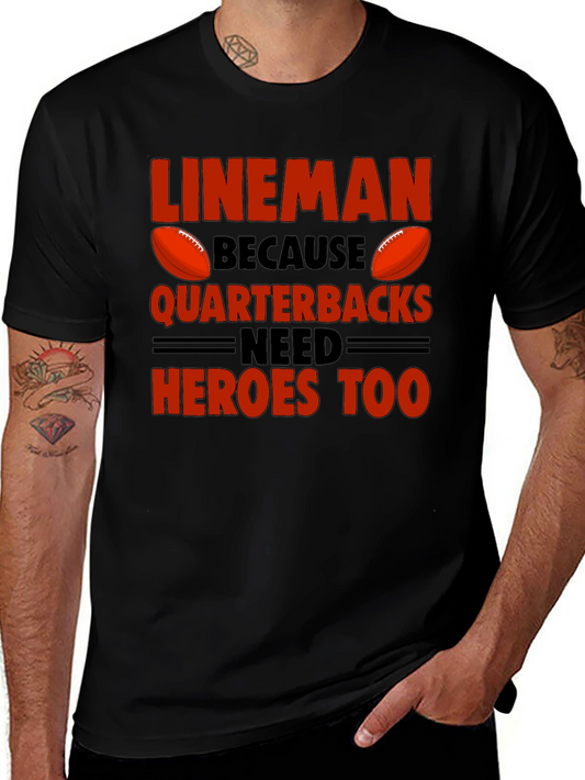 Lineman Quarterback Heroes Graphic Tee