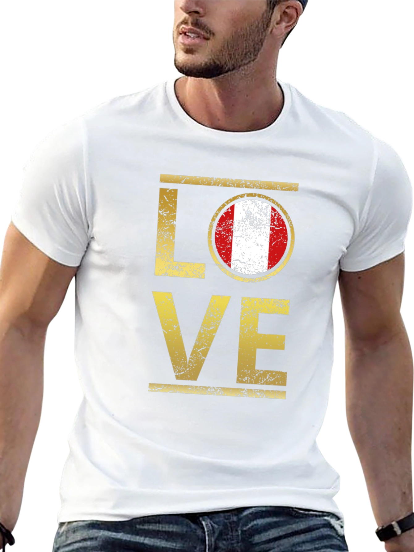 Peru Flag Love T-Shirt