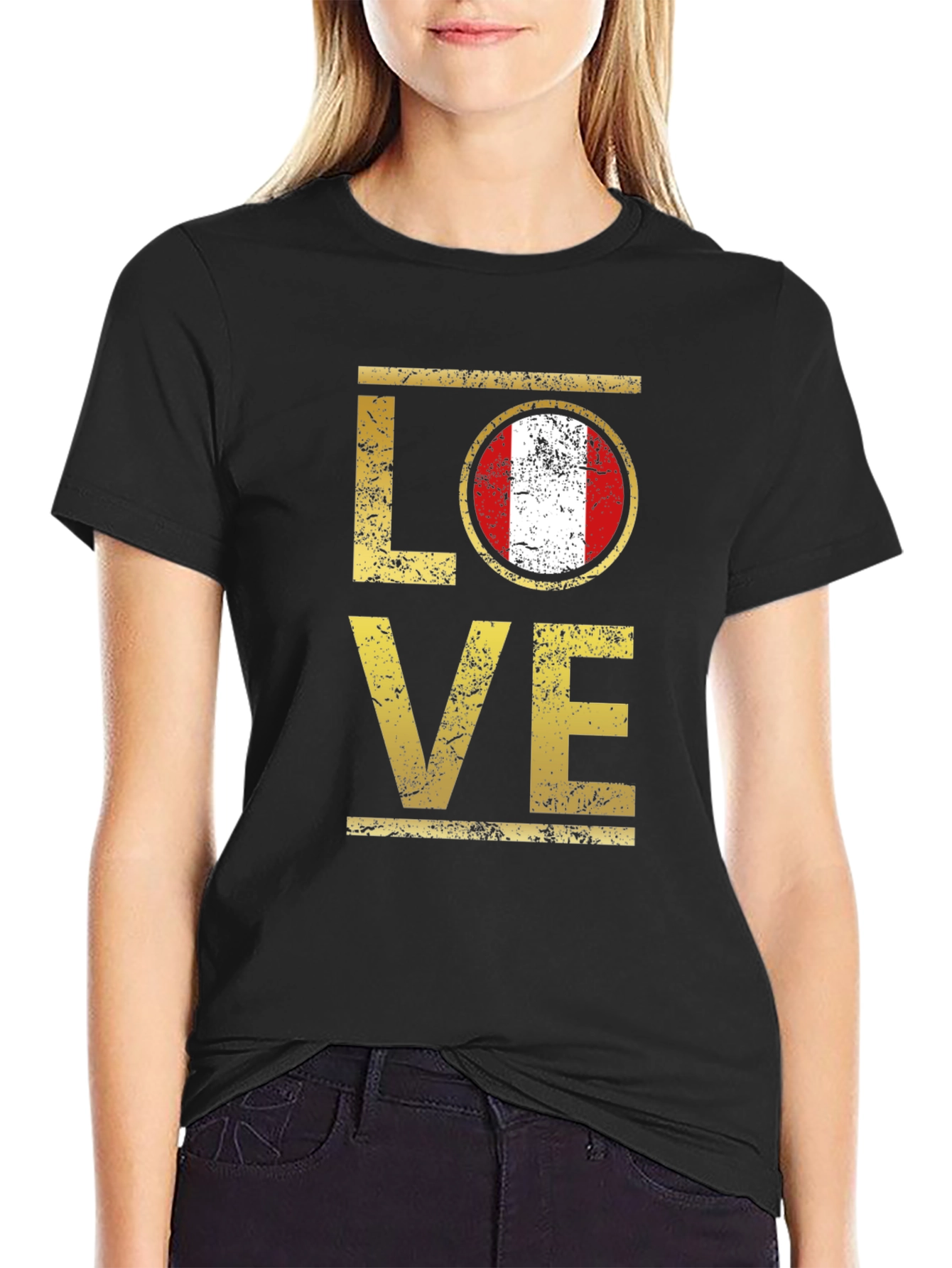 Peru Flag Love T-Shirt