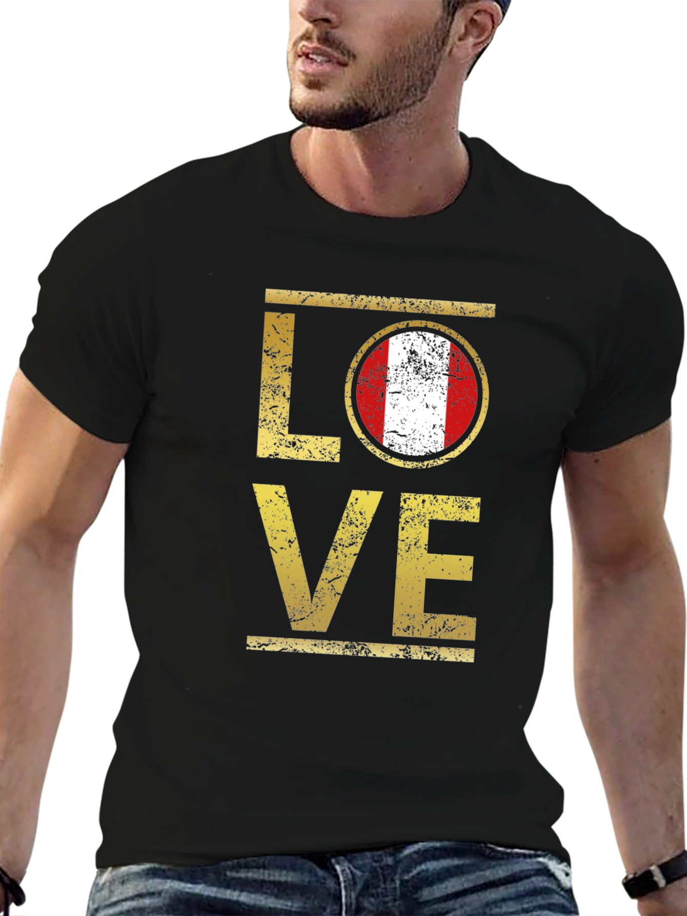 Peru Flag Love T-Shirt