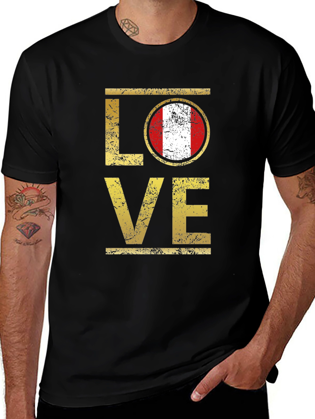 Peru Flag Love T-Shirt