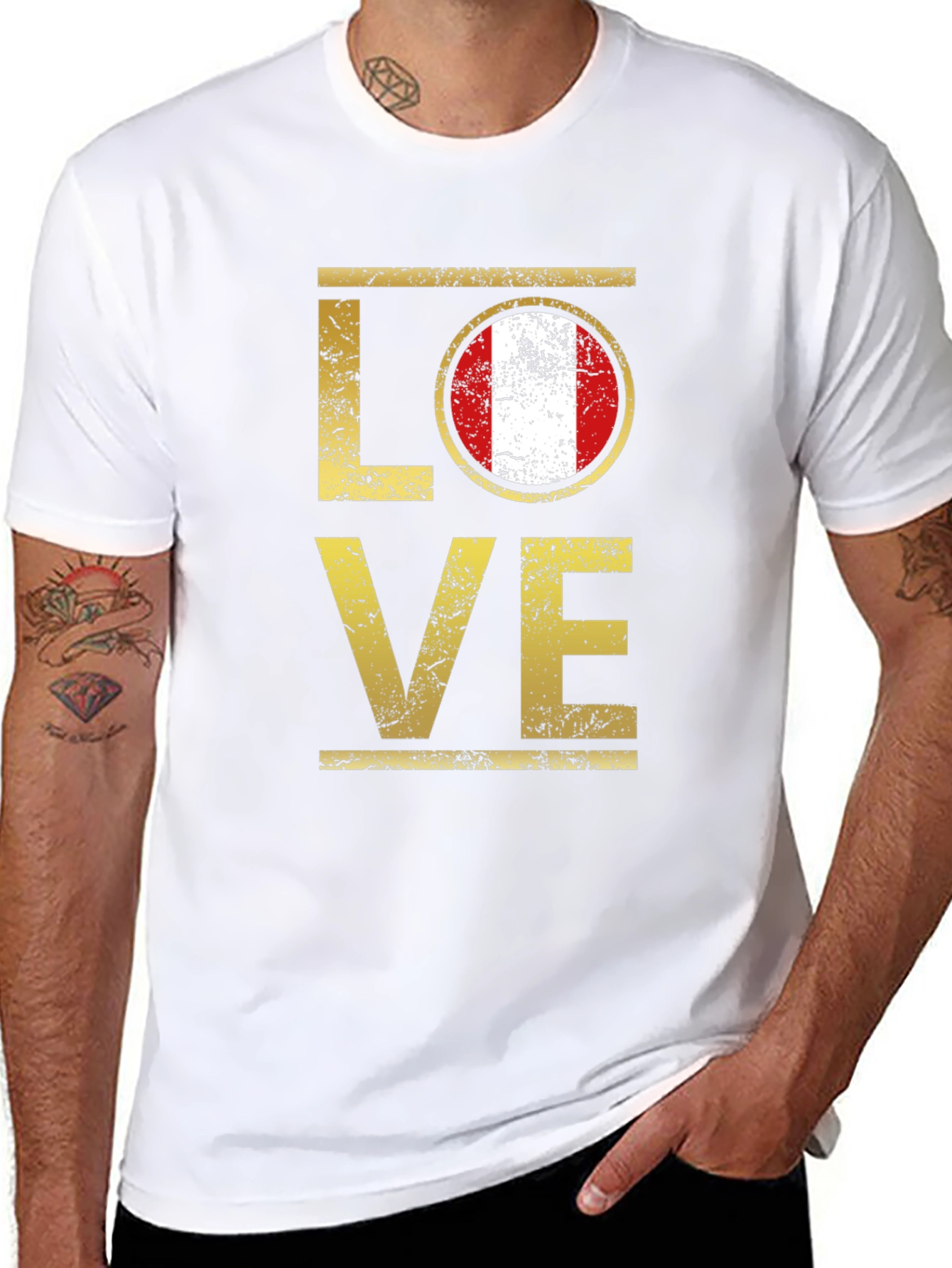 Peru Flag Love T-Shirt