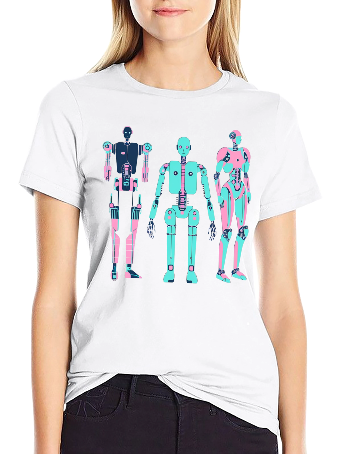 Retro Robot T-Shirt - Black Graphic Tee