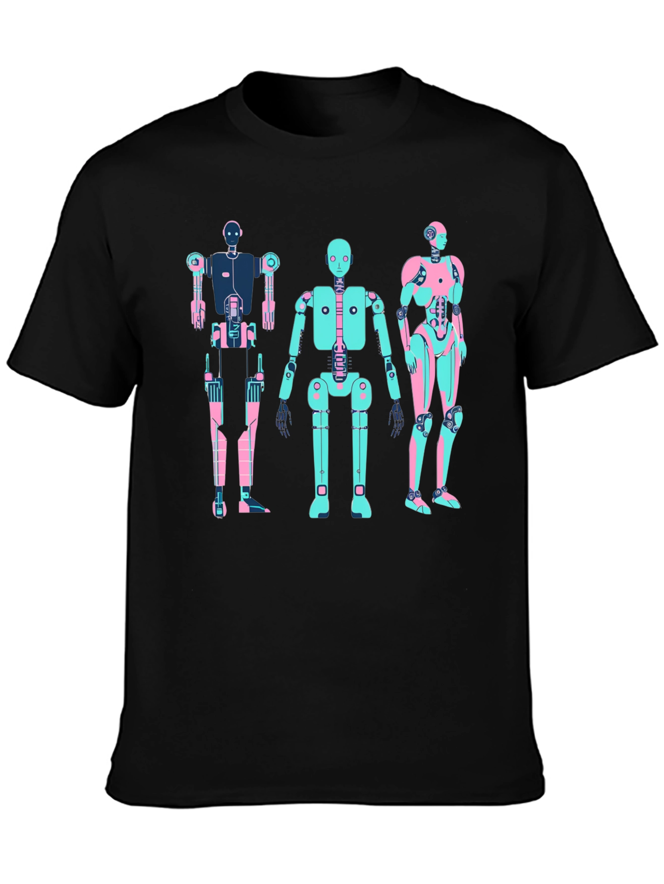 Retro Robot T-Shirt - Black Graphic Tee