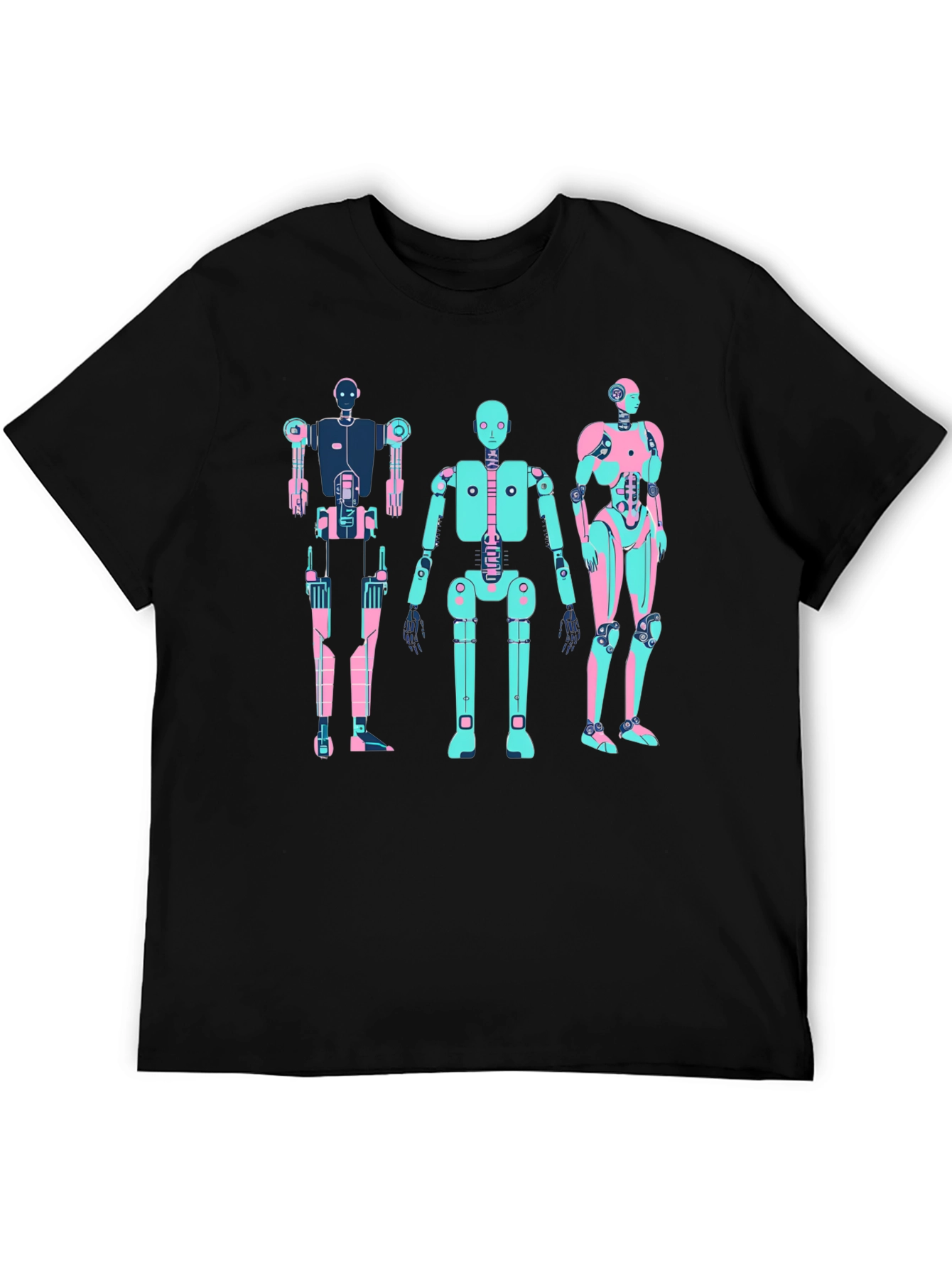 Retro Robot T-Shirt - Black Graphic Tee