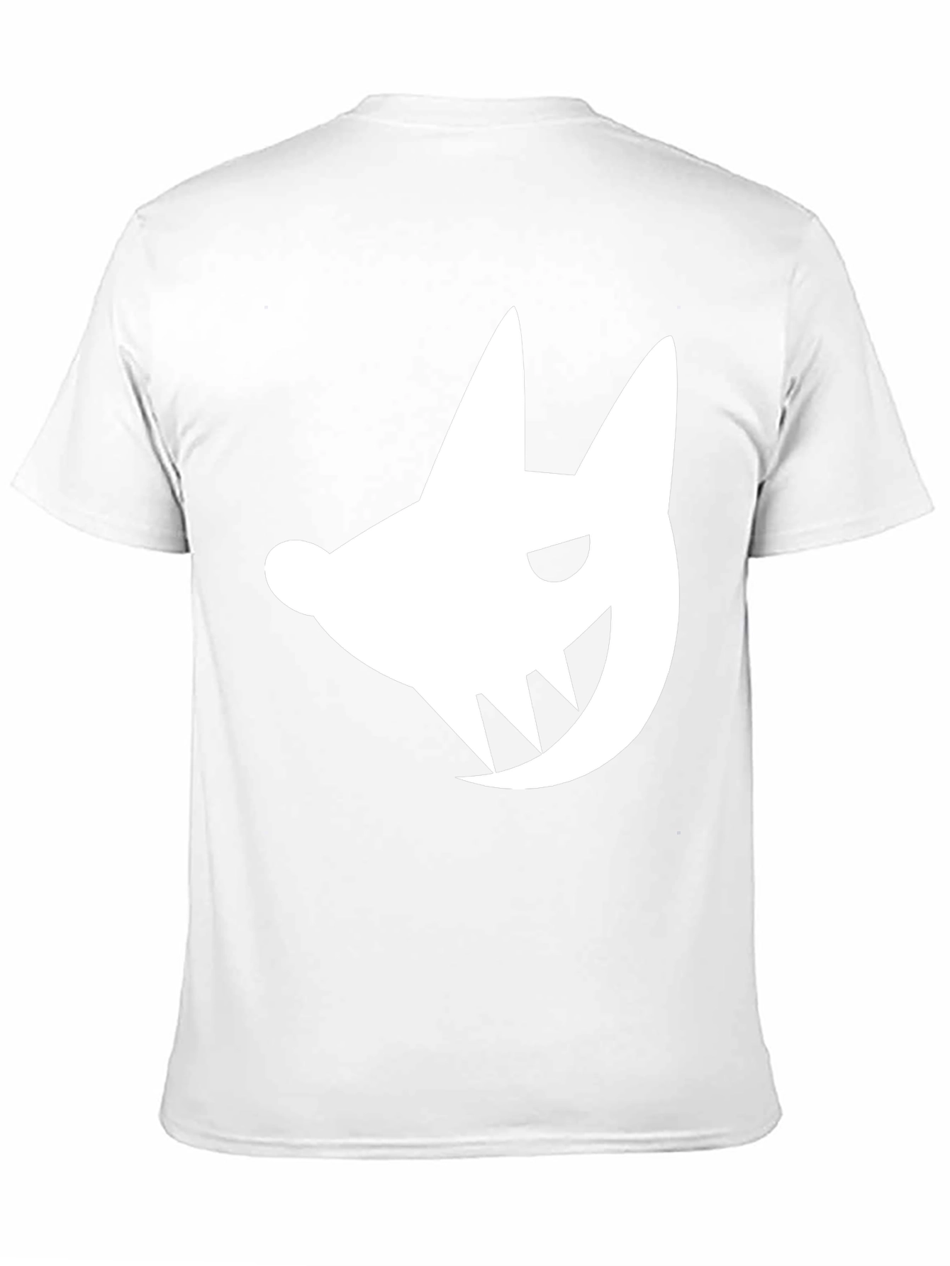 Edgy White Fanged Creature Graphic Black T-Shirt