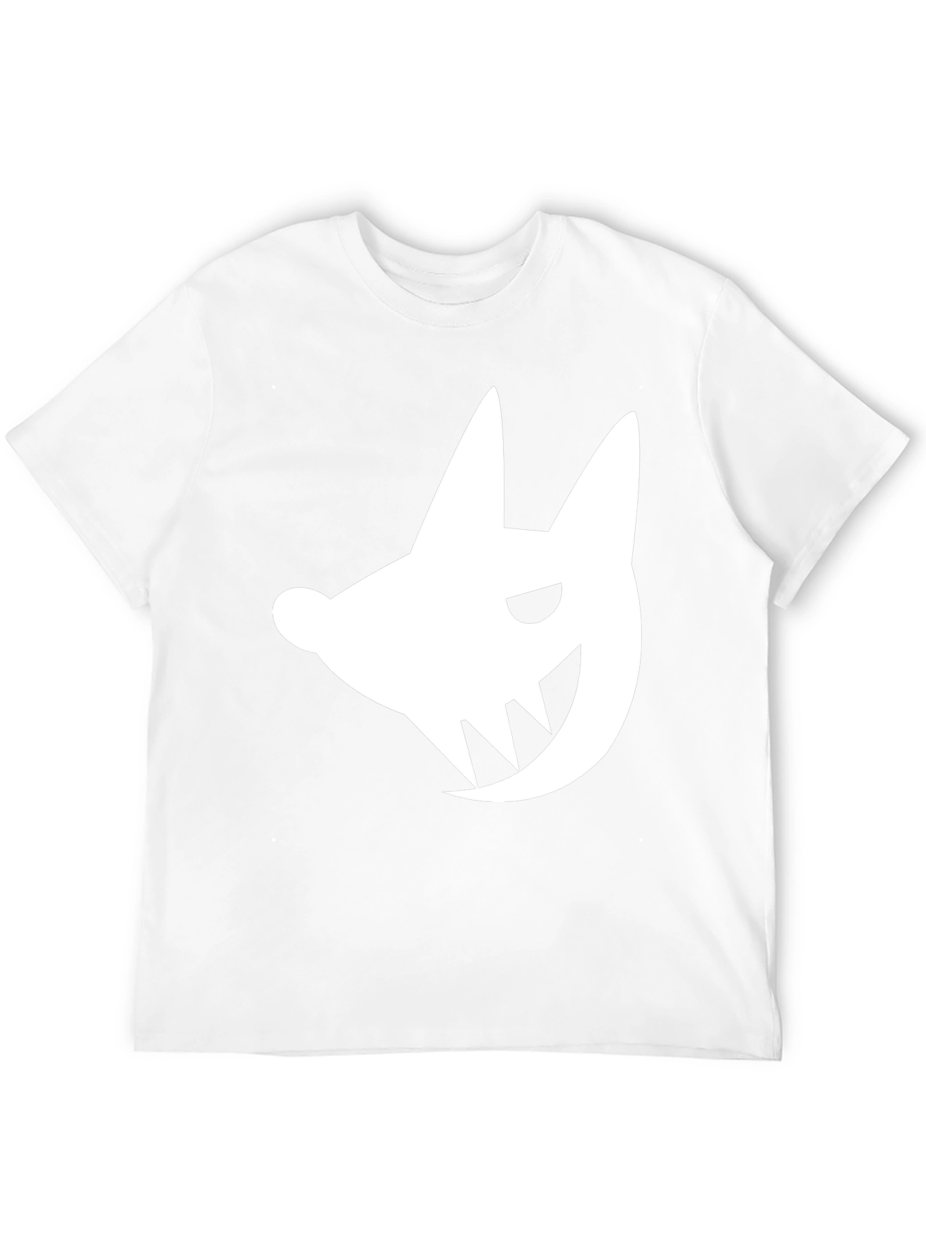 Edgy White Fanged Creature Graphic Black T-Shirt