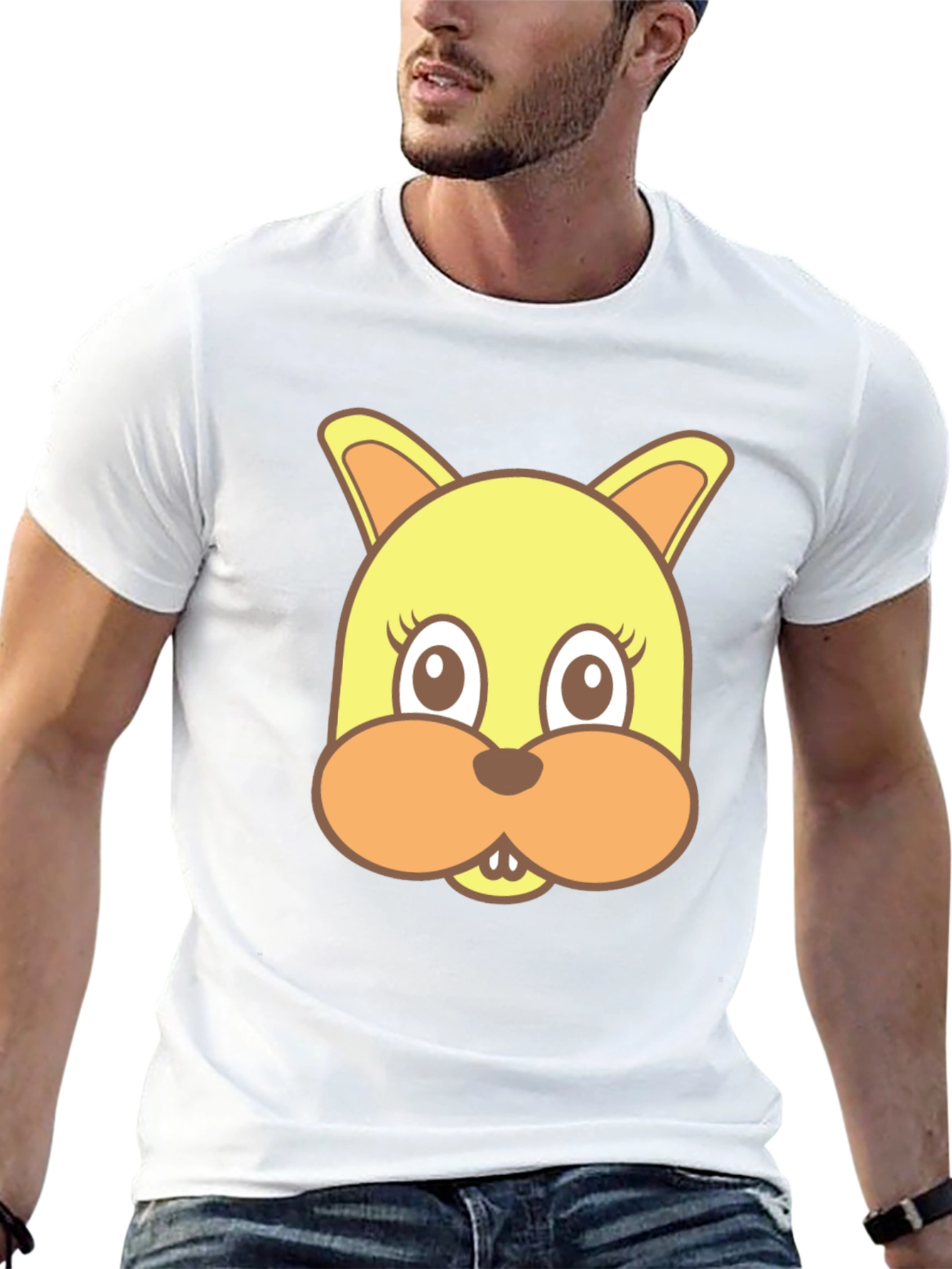 Cute Cartoon Rabbit Tee - Fun & Playful Style