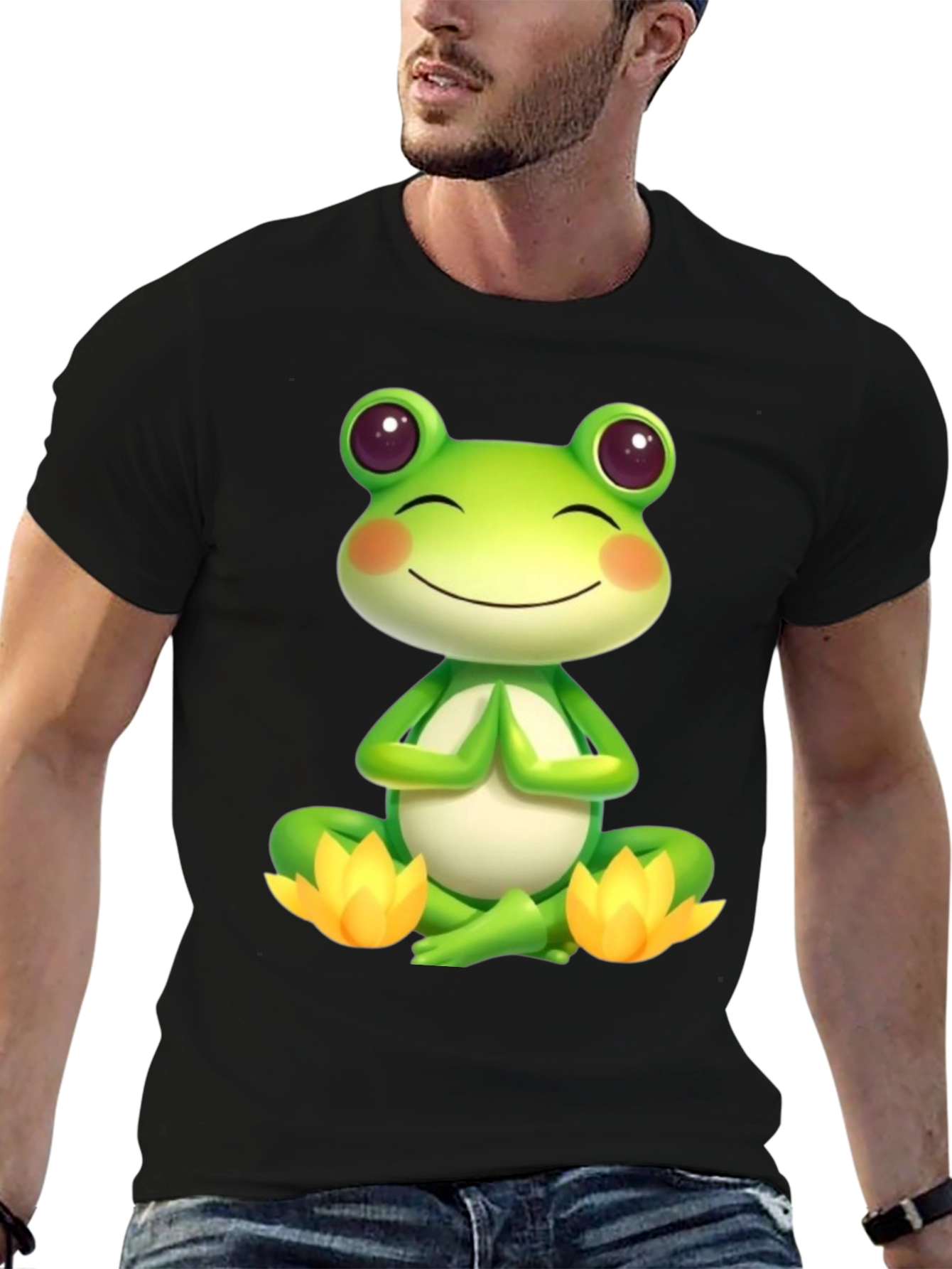 Meditating Frog T-Shirt - Zen Vibes