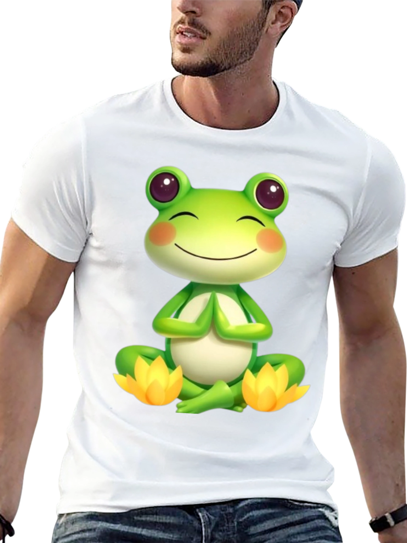 Meditating Frog T-Shirt - Zen Vibes