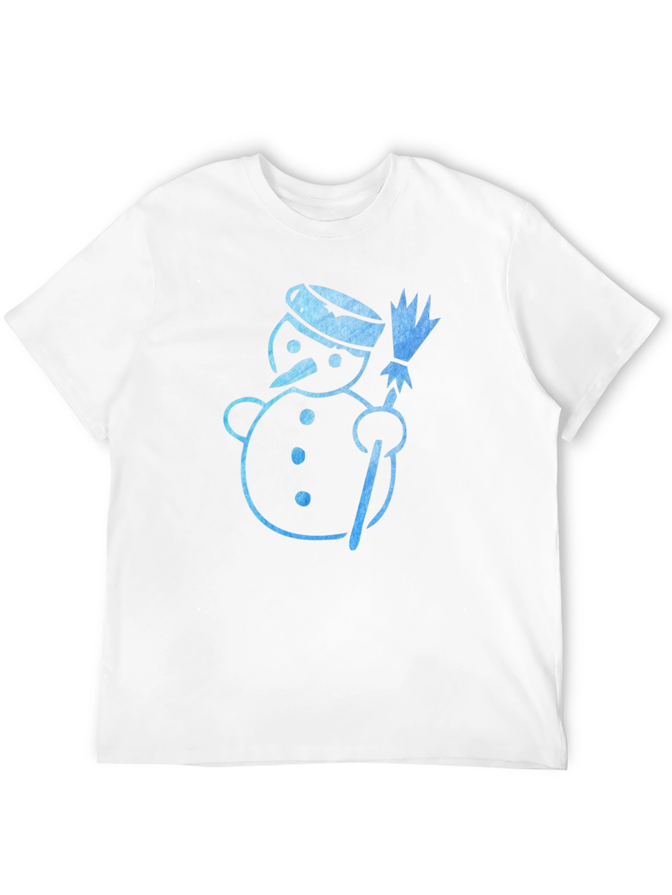 Snowman Graphic Tee - Black Cotton Holiday Shirt