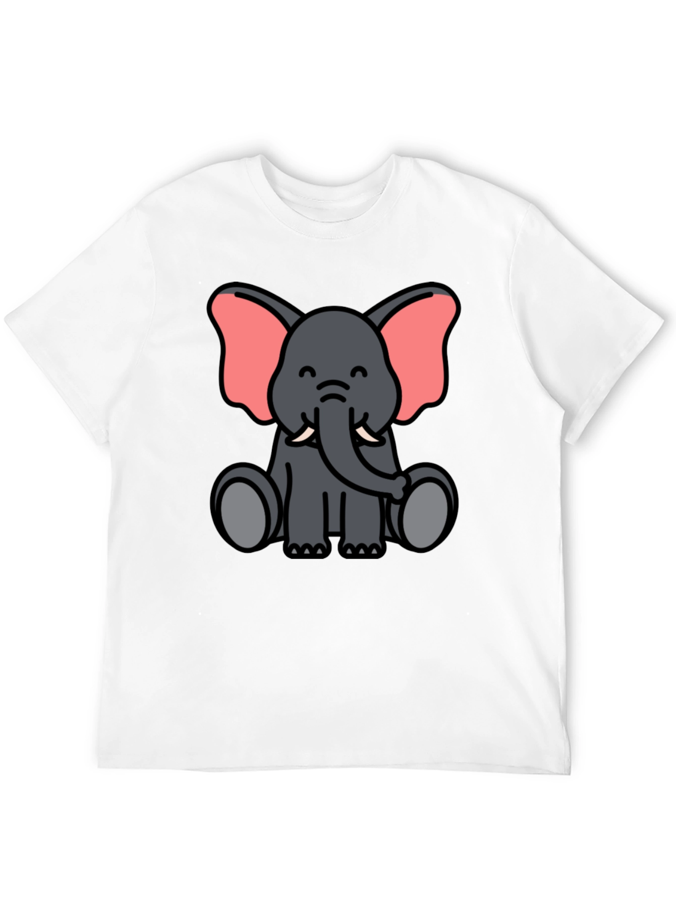 Cute Elephant Graphic Tee - Black T-Shirt