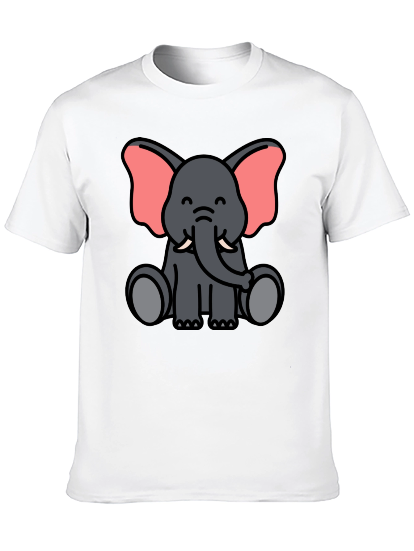 Cute Elephant Graphic Tee - Black T-Shirt