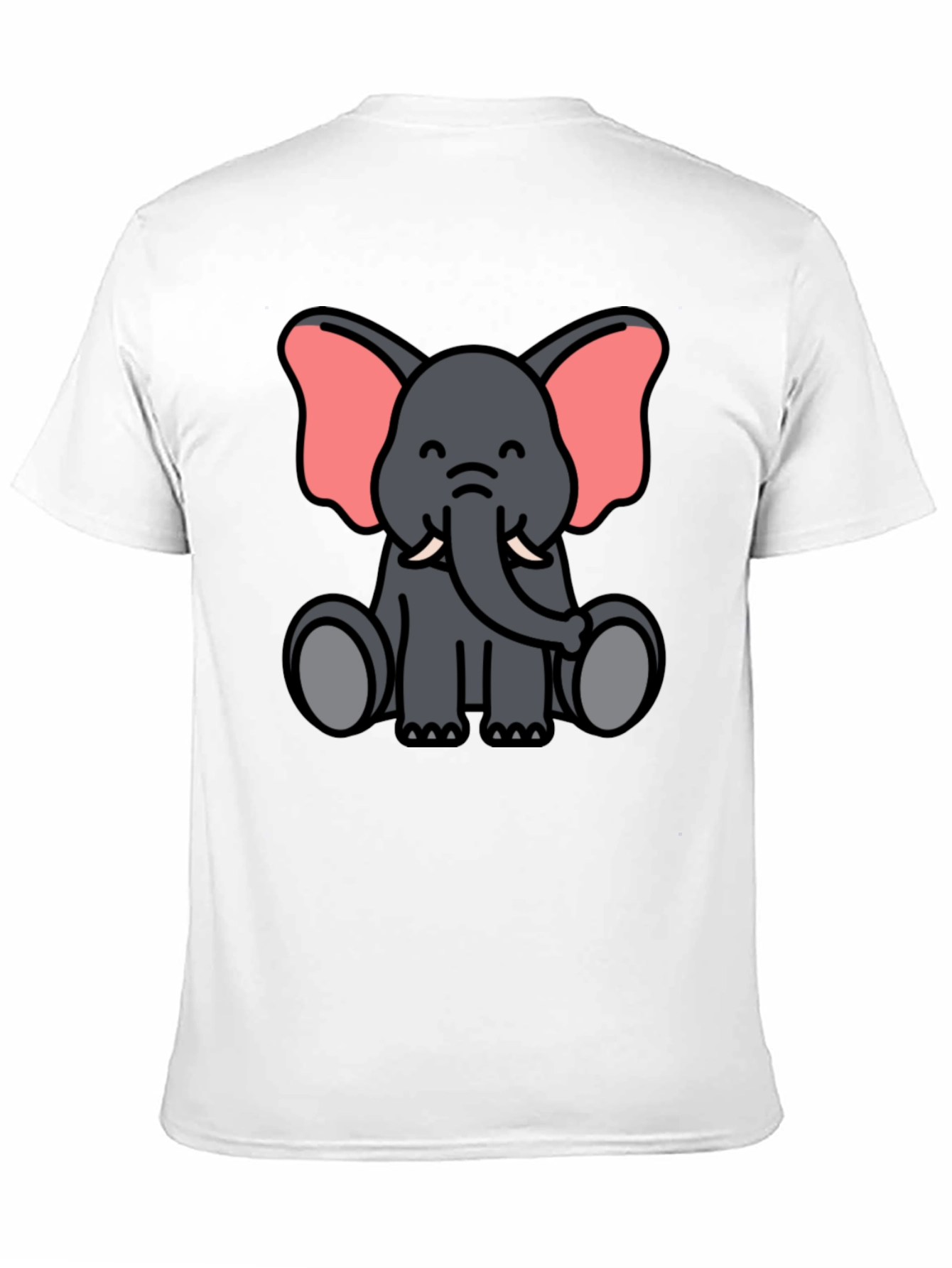 Cute Elephant Graphic Tee - Black T-Shirt