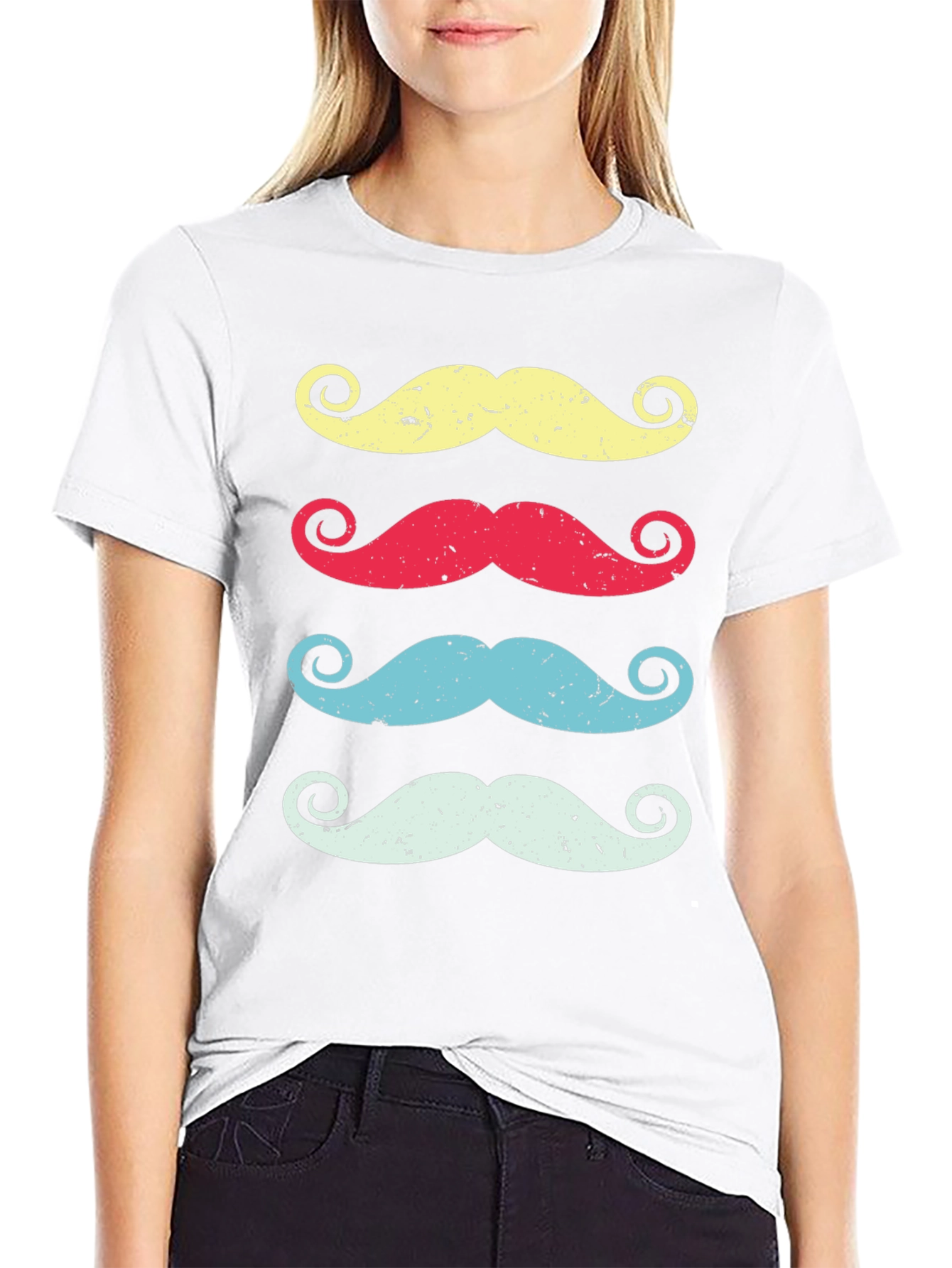 Retro Mustache Graphic Tee - Funky & Stylish