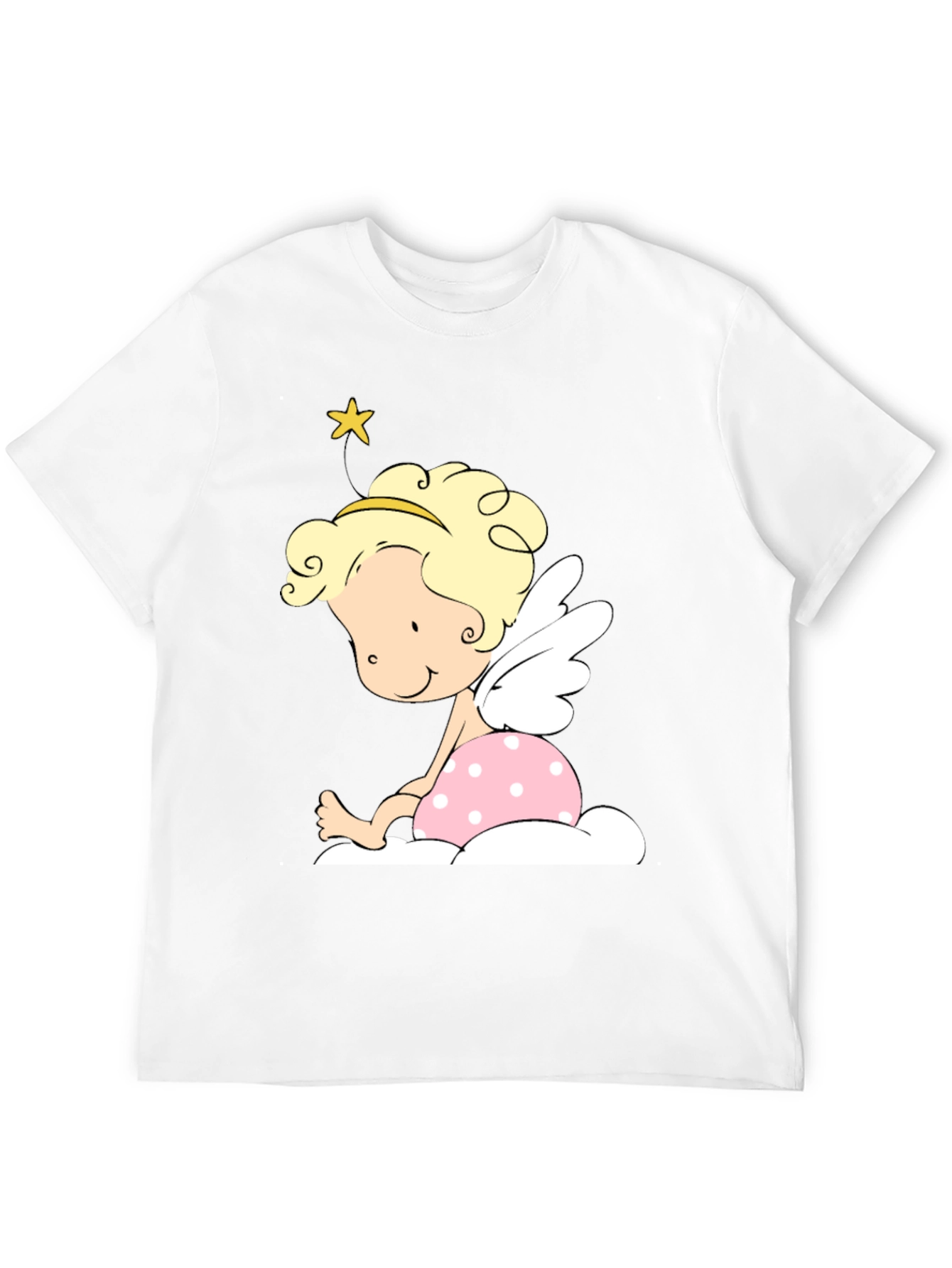 Cute Angel Graphic Tee - Unisex Black T-Shirt
