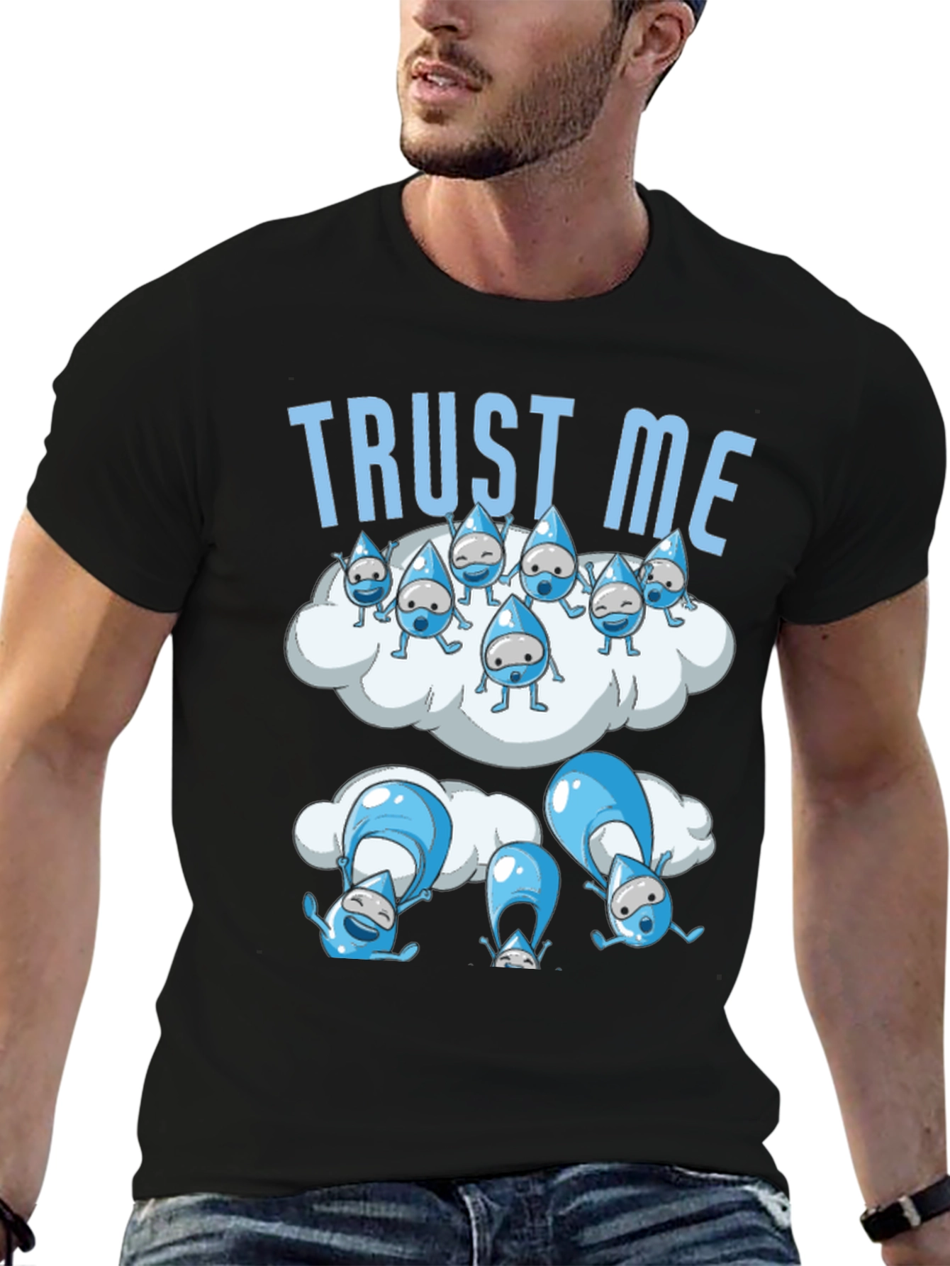 Trust Me Cloud Raindrop Graphic T-Shirt