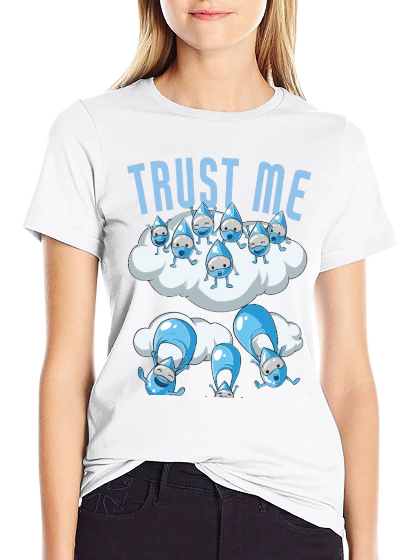 Trust Me Cloud Raindrop Graphic T-Shirt