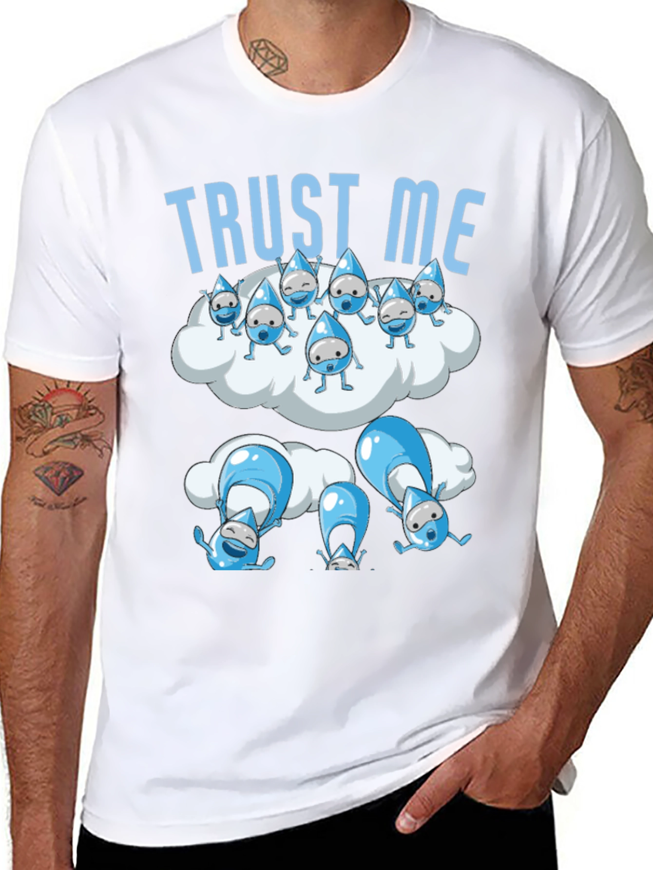 Trust Me Cloud Raindrop Graphic T-Shirt