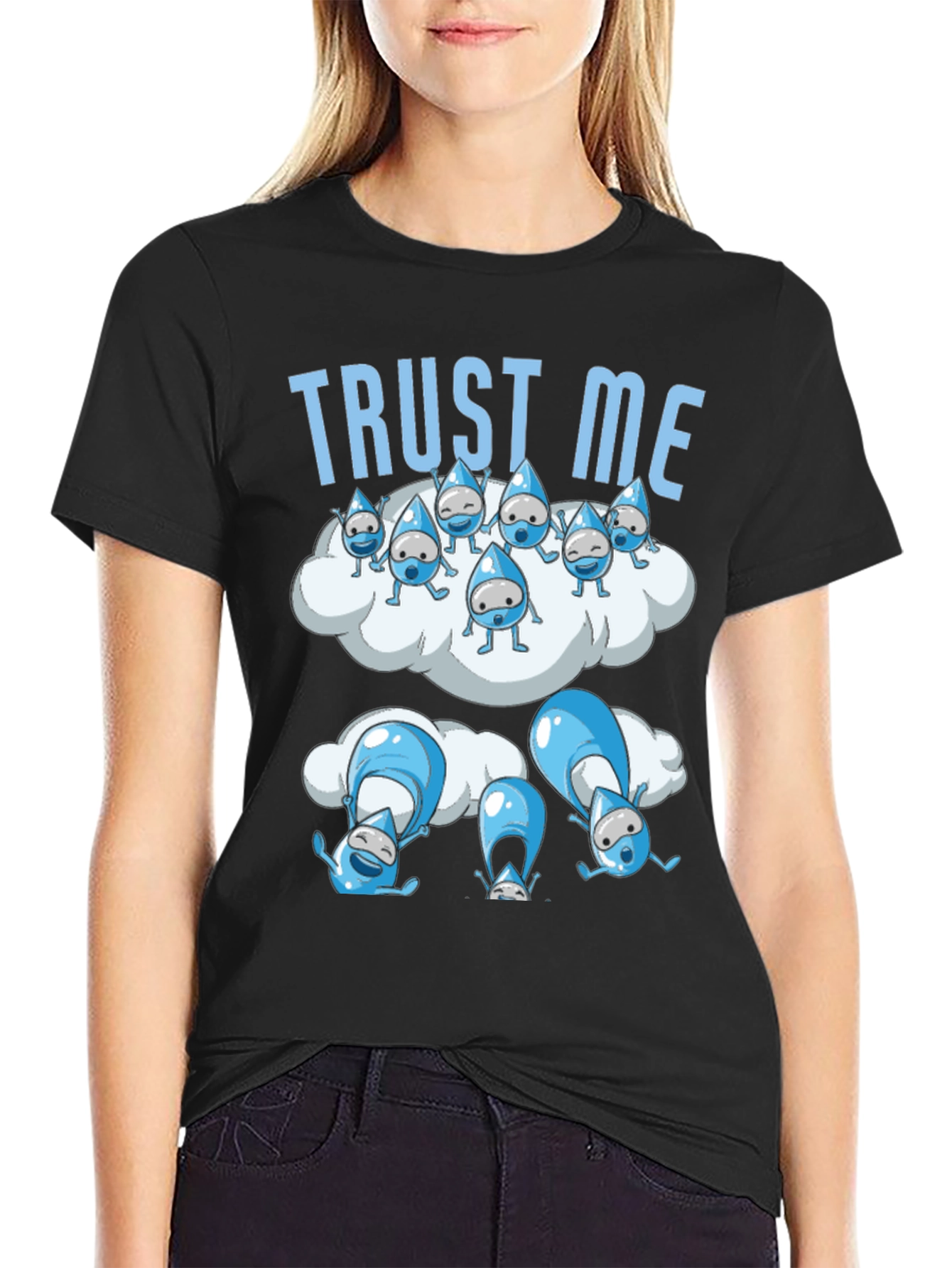 Trust Me Cloud Raindrop Graphic T-Shirt