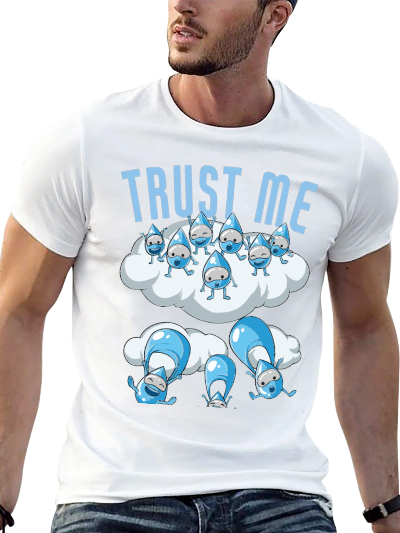 Trust Me Cloud Raindrop Graphic T-Shirt