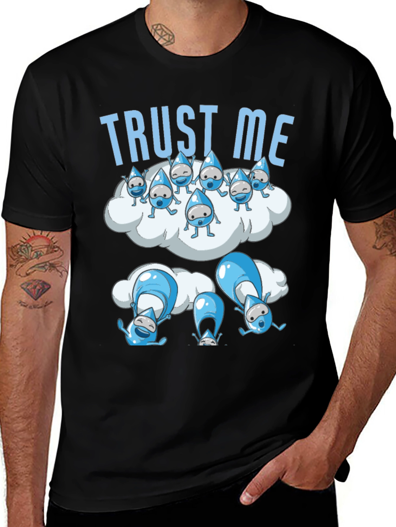 Trust Me Cloud Raindrop Graphic T-Shirt