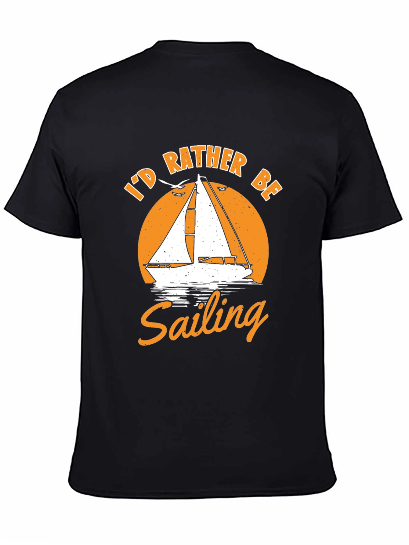 Id Rather Be Sailing Black T-Shirt