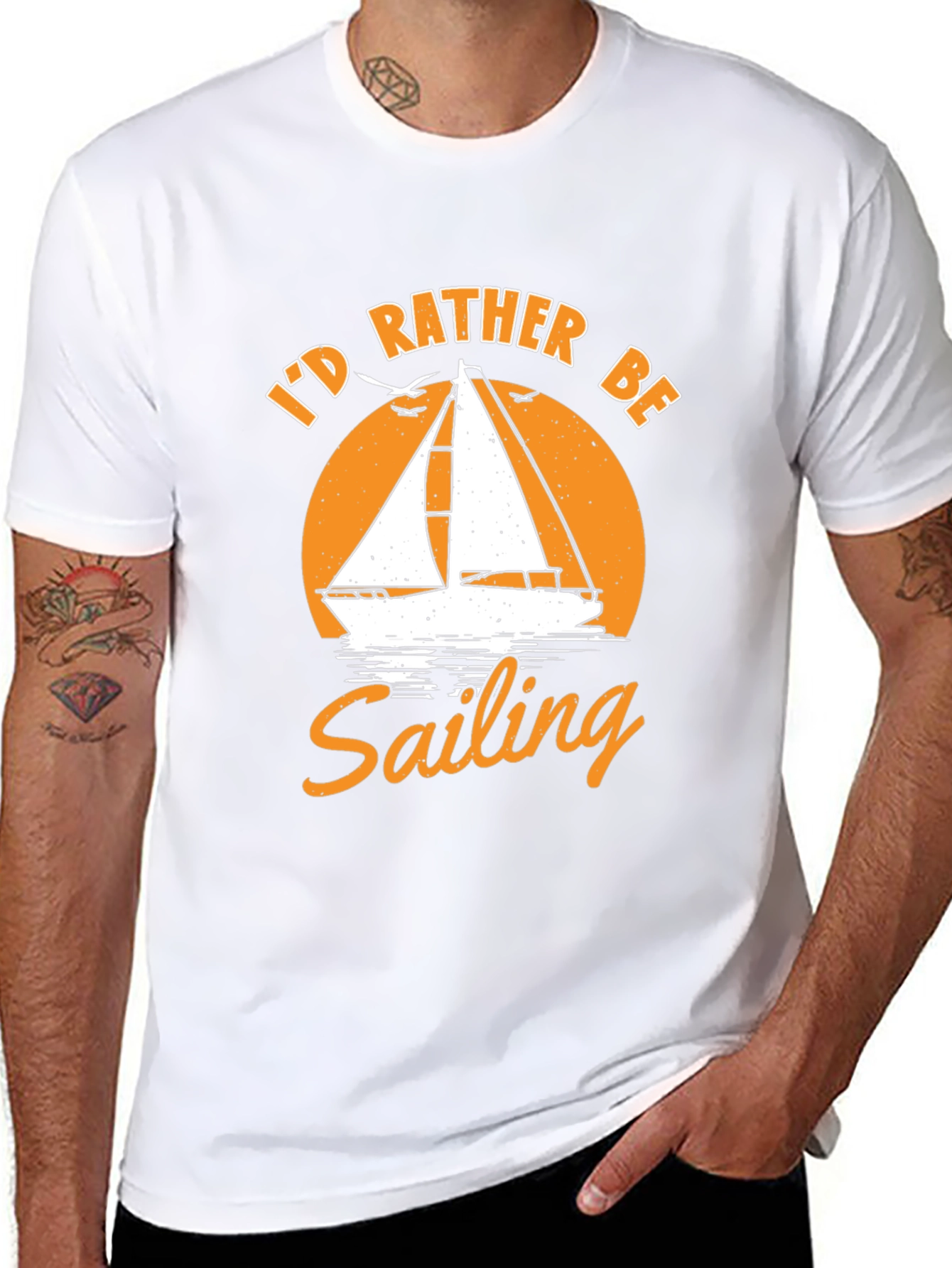 Id Rather Be Sailing Black T-Shirt
