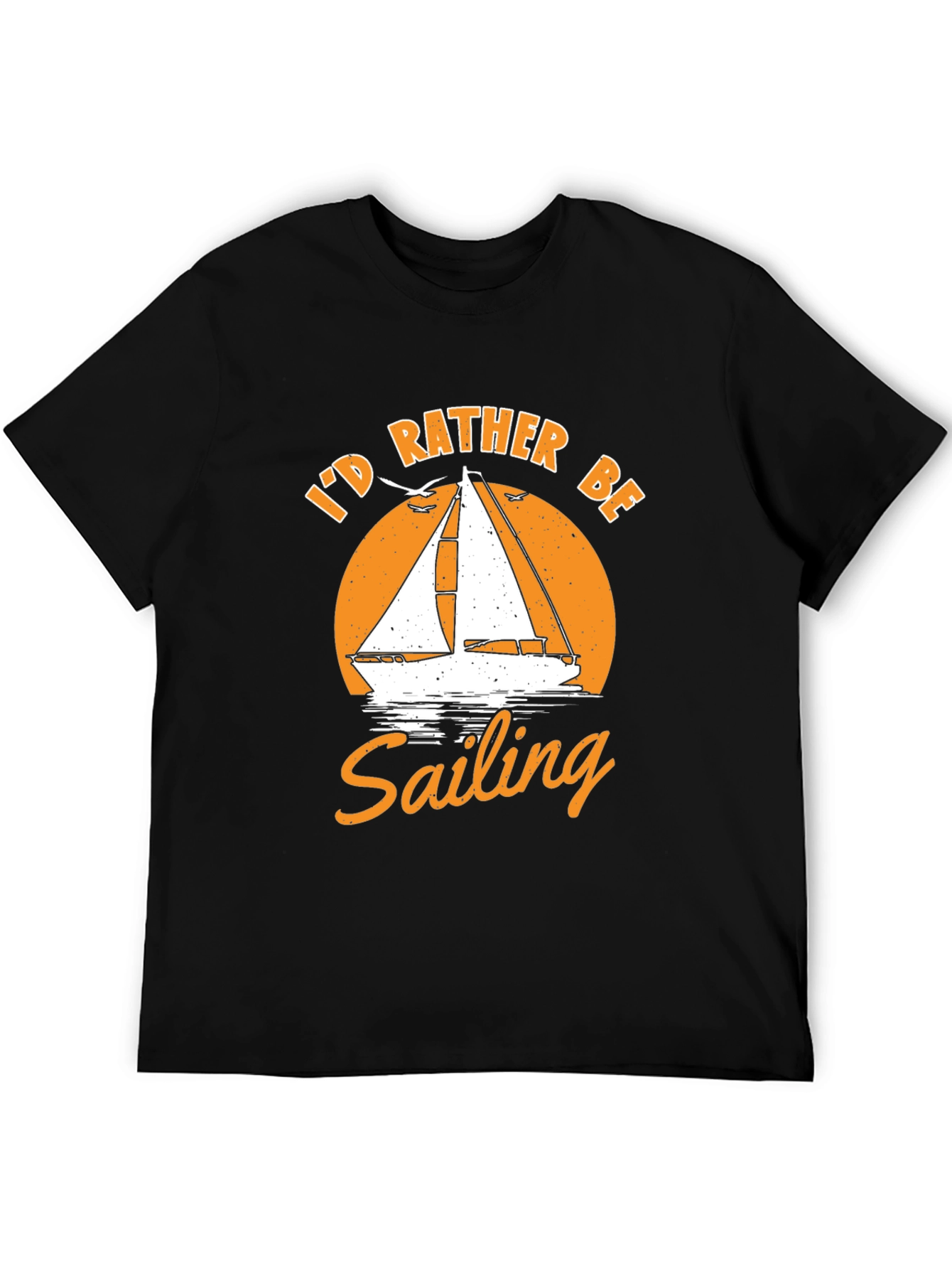 Id Rather Be Sailing Black T-Shirt