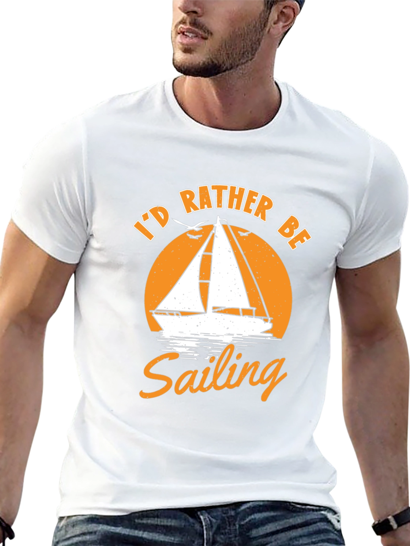 Id Rather Be Sailing Black T-Shirt