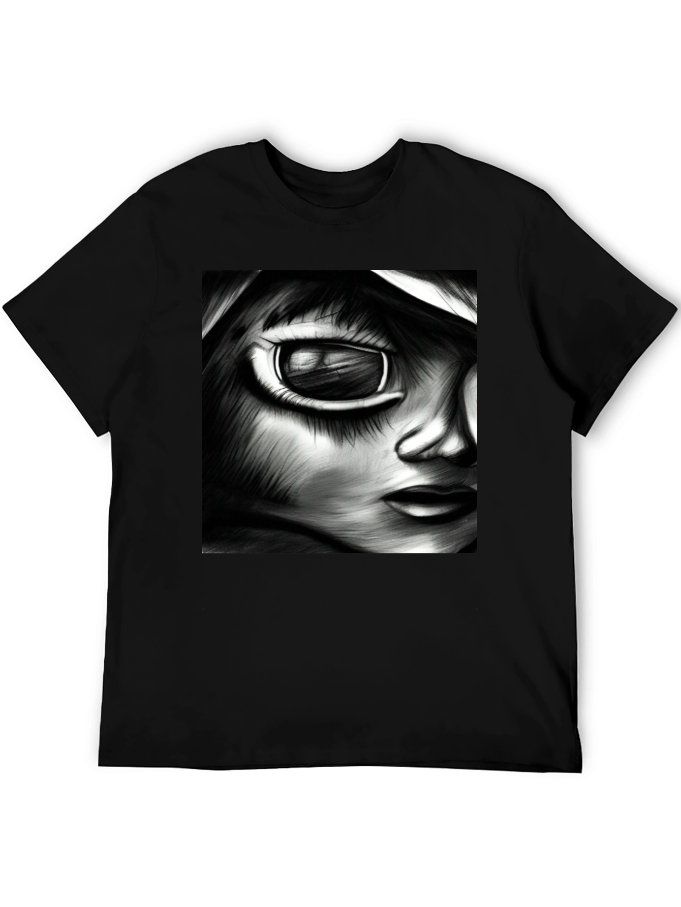 Monochrome Anime Art Tee