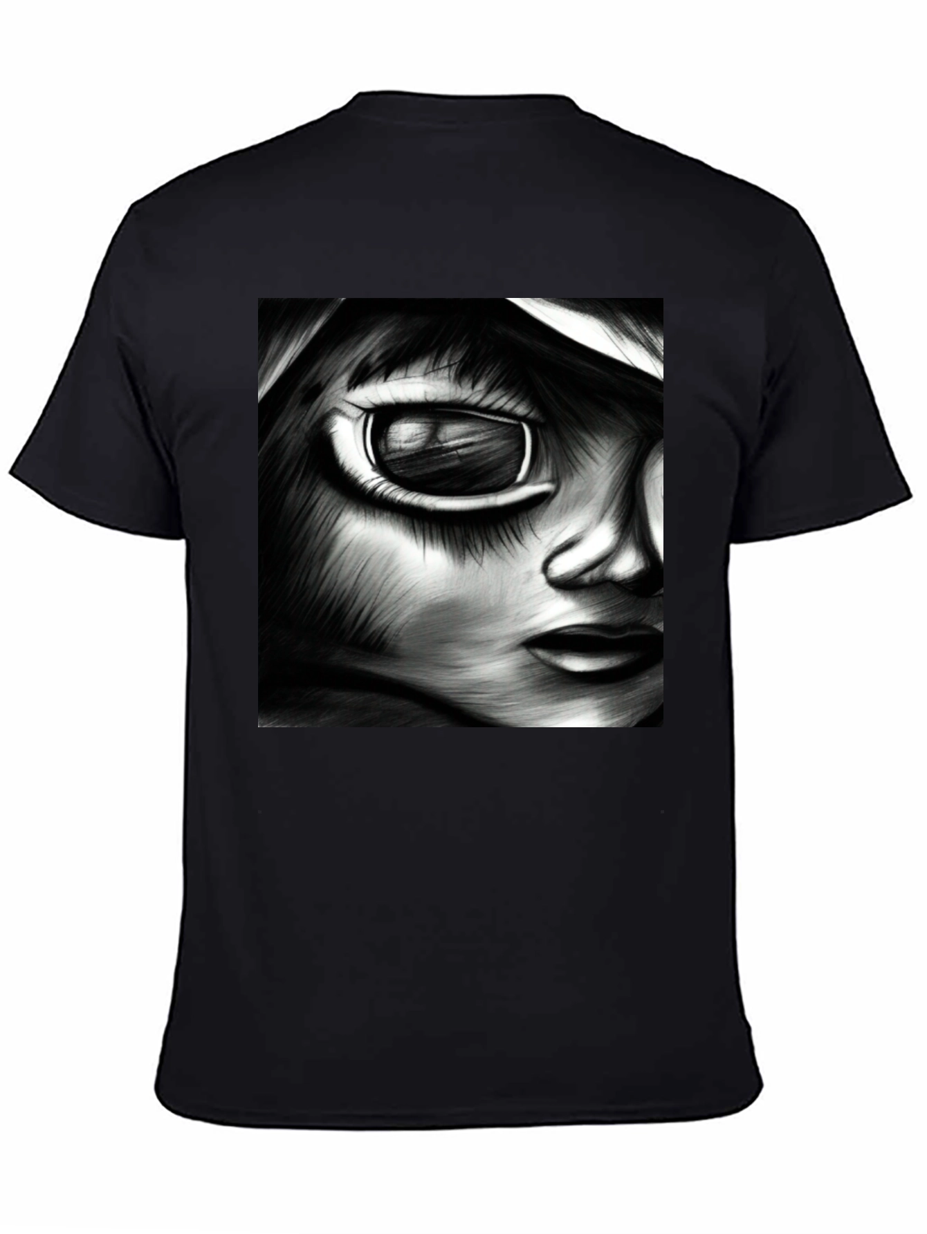 Monochrome Anime Art Tee