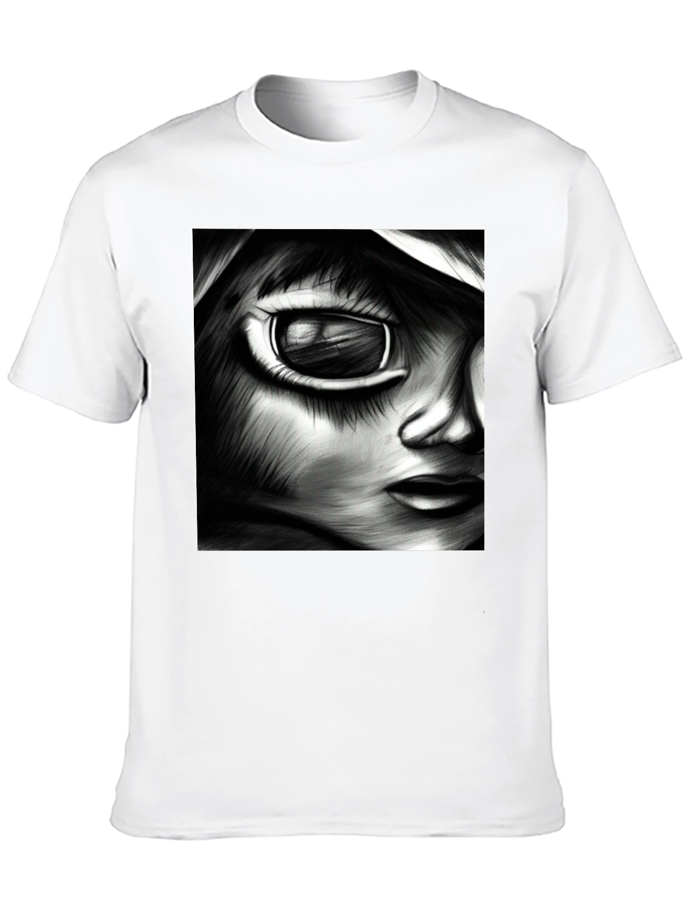 Monochrome Anime Art Tee