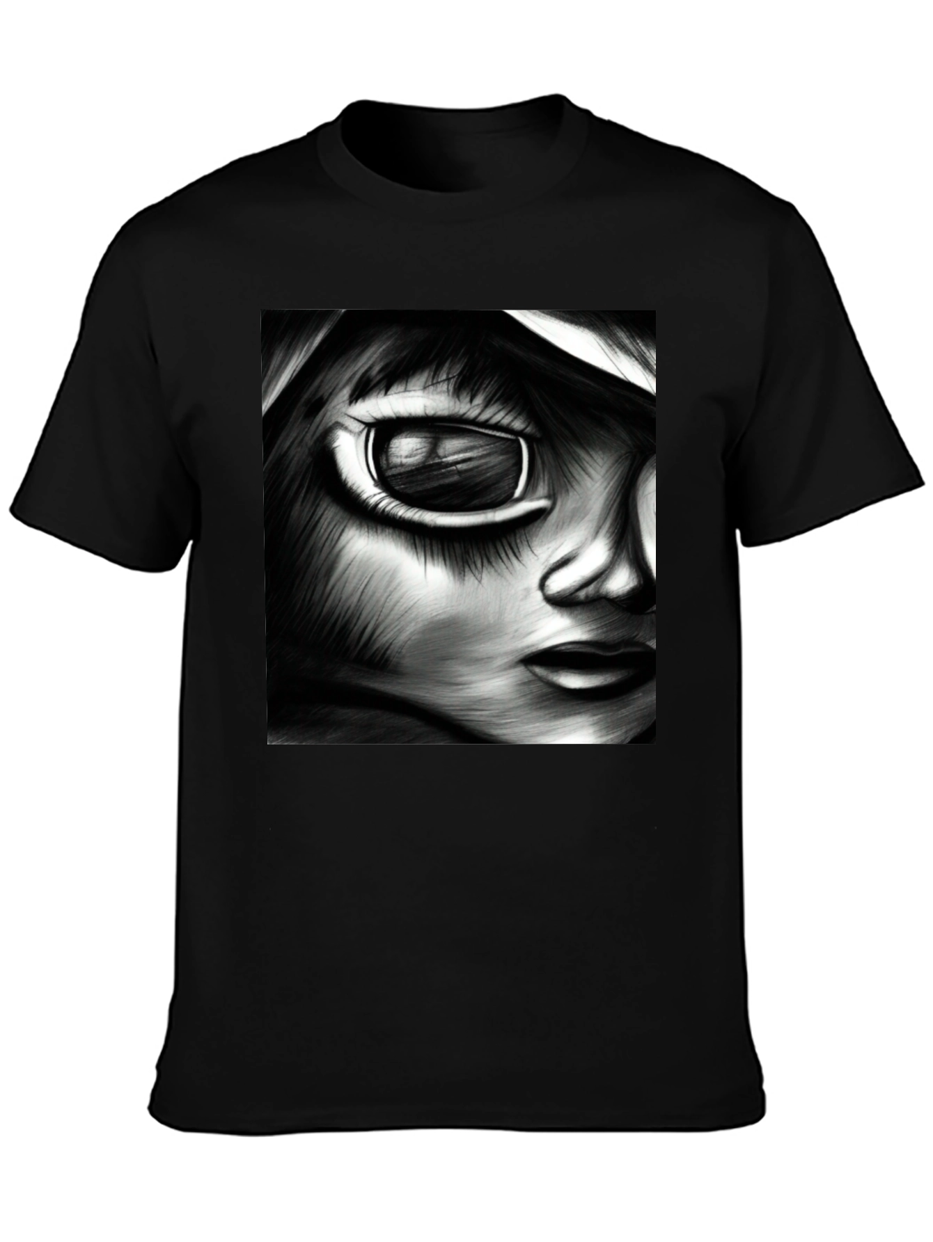Monochrome Anime Art Tee